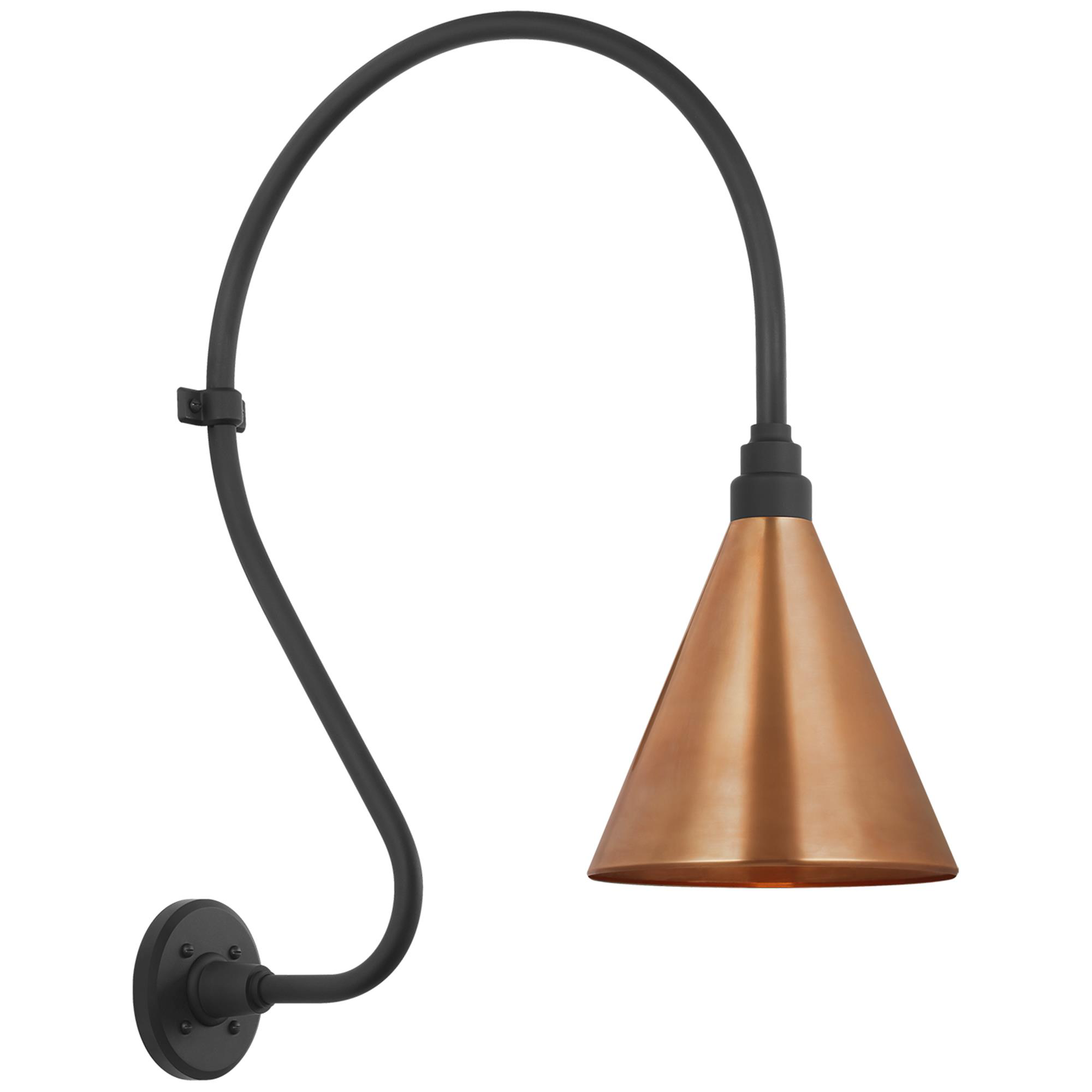 Shown in Matte Black finish and Copper shade