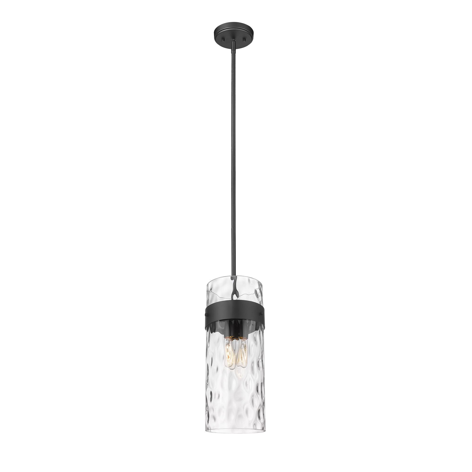 Shown in Matte Black finish and Glass shade