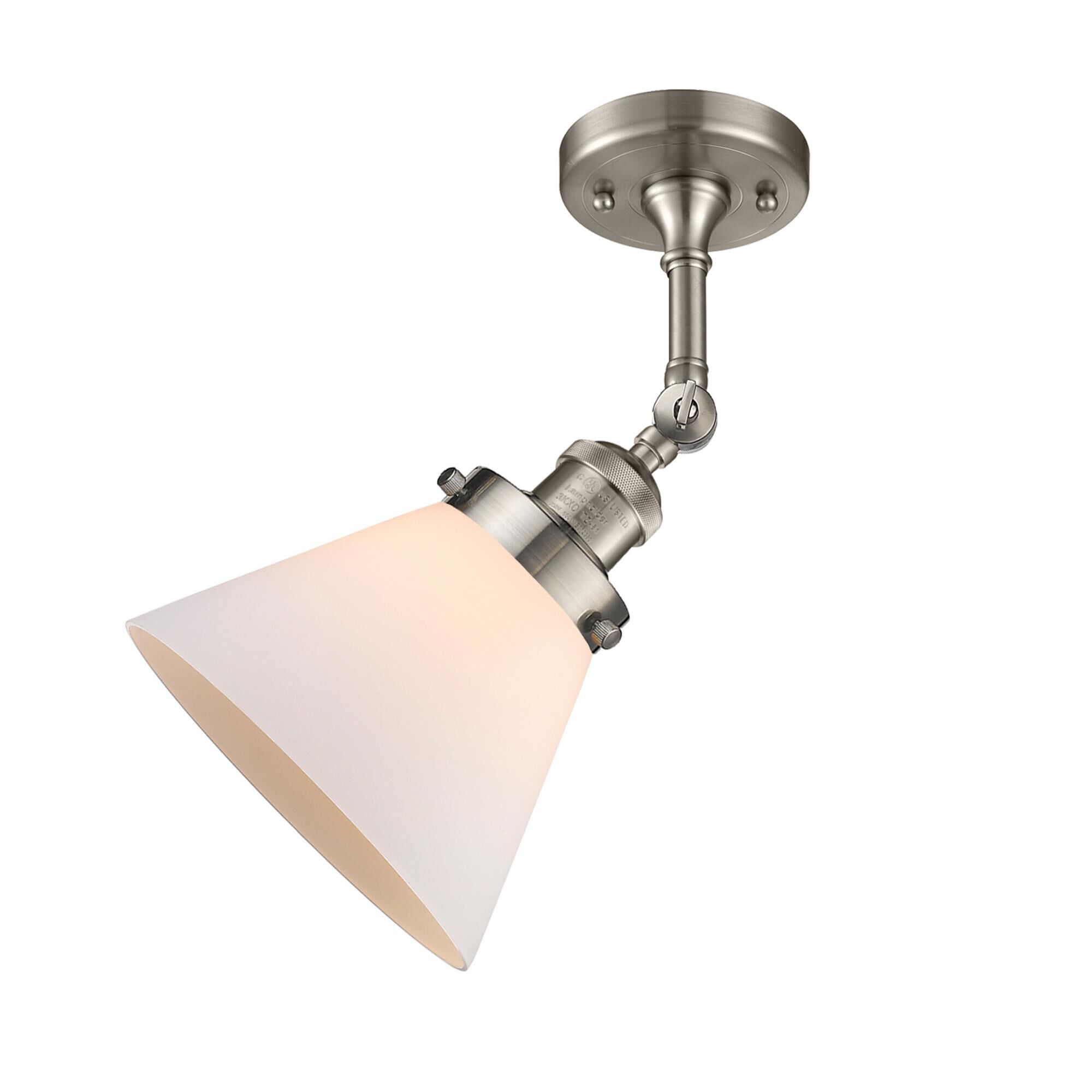Shown in Brushed Satin Nickel finish and Frosted glass and None accent