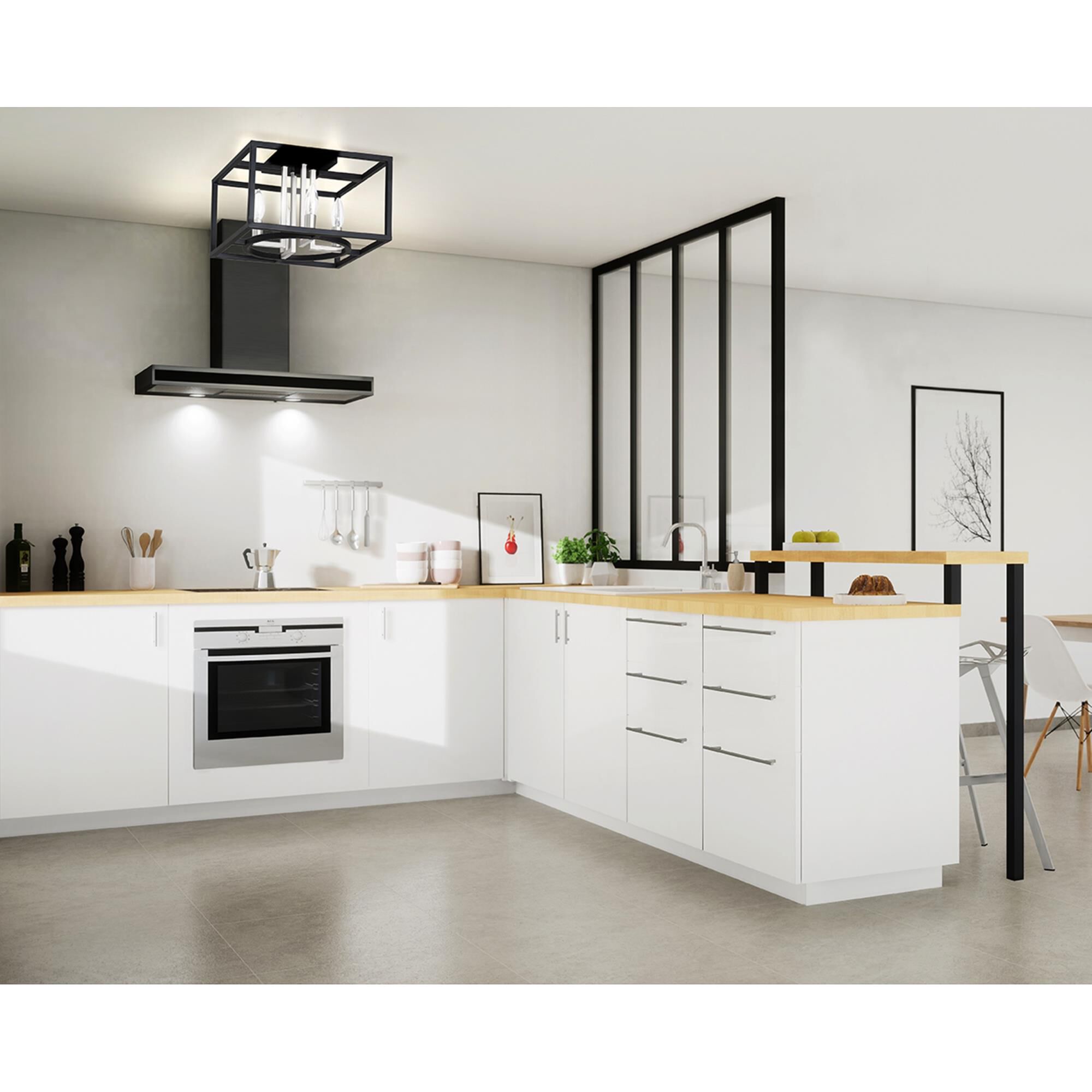 Shown in Black And Brushed Nickel finish