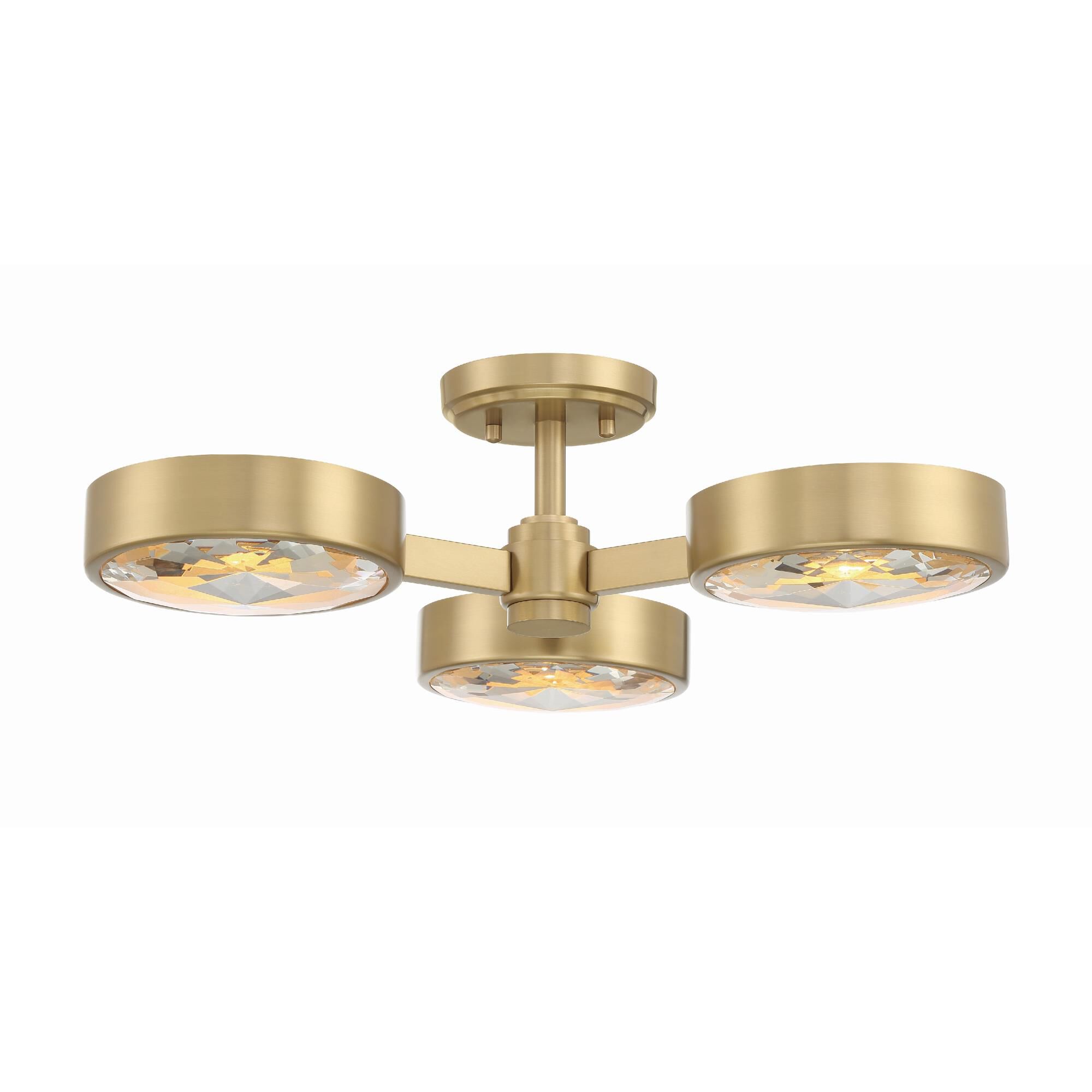 Shown in Modern Gold finish and Glass shade