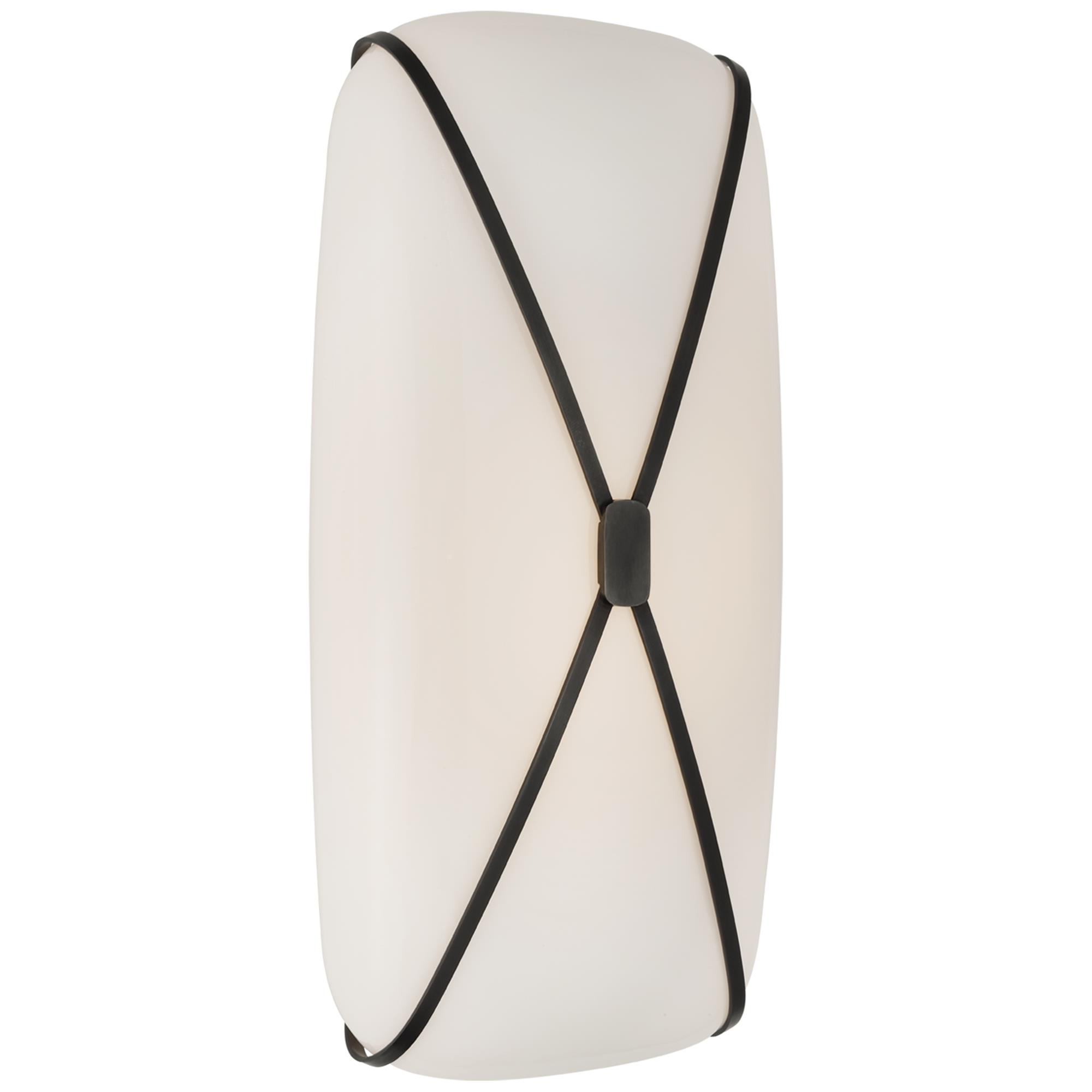 Shown in Gun Metal finish and White glass