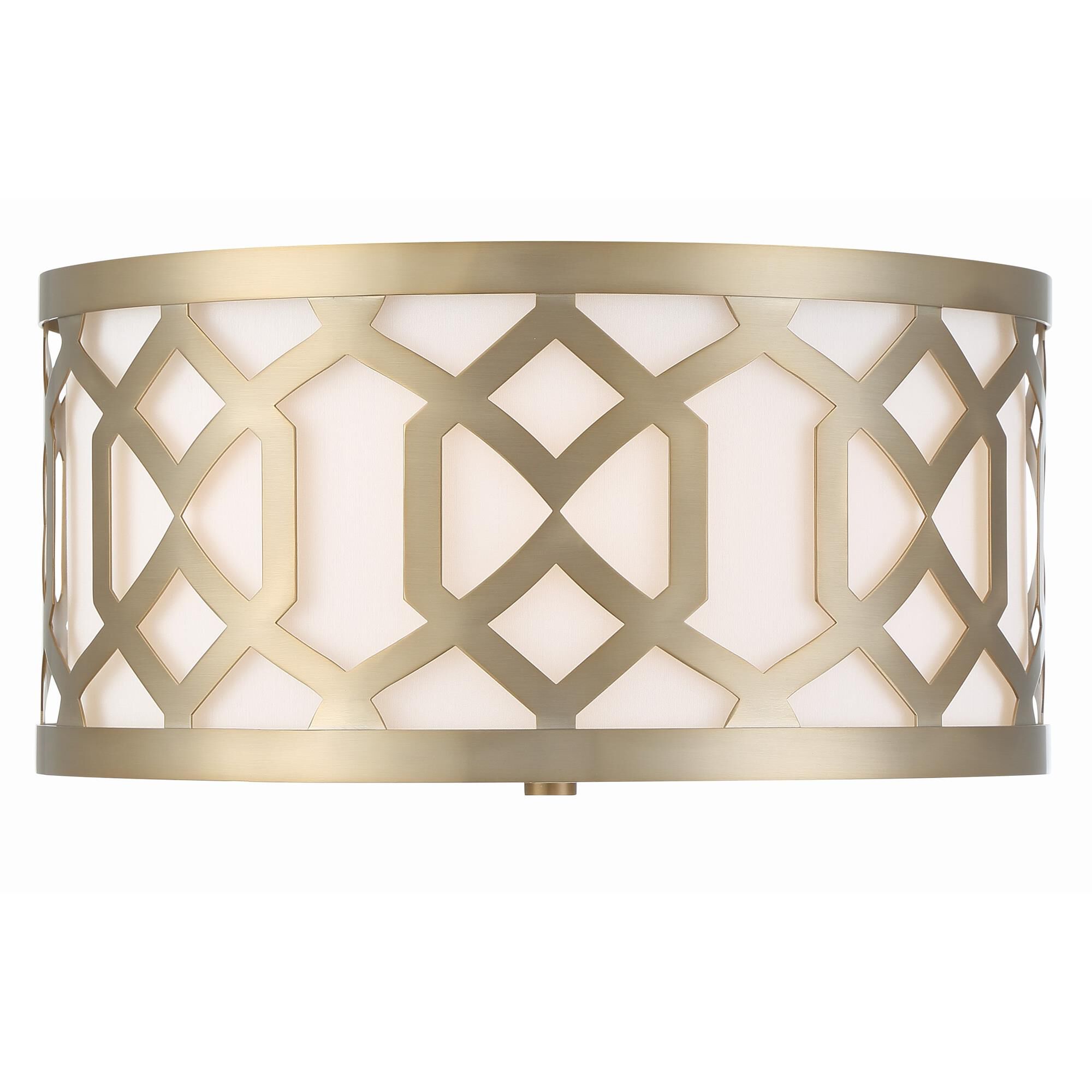 Shown in Aged Brass finish and Silk glass and White shade