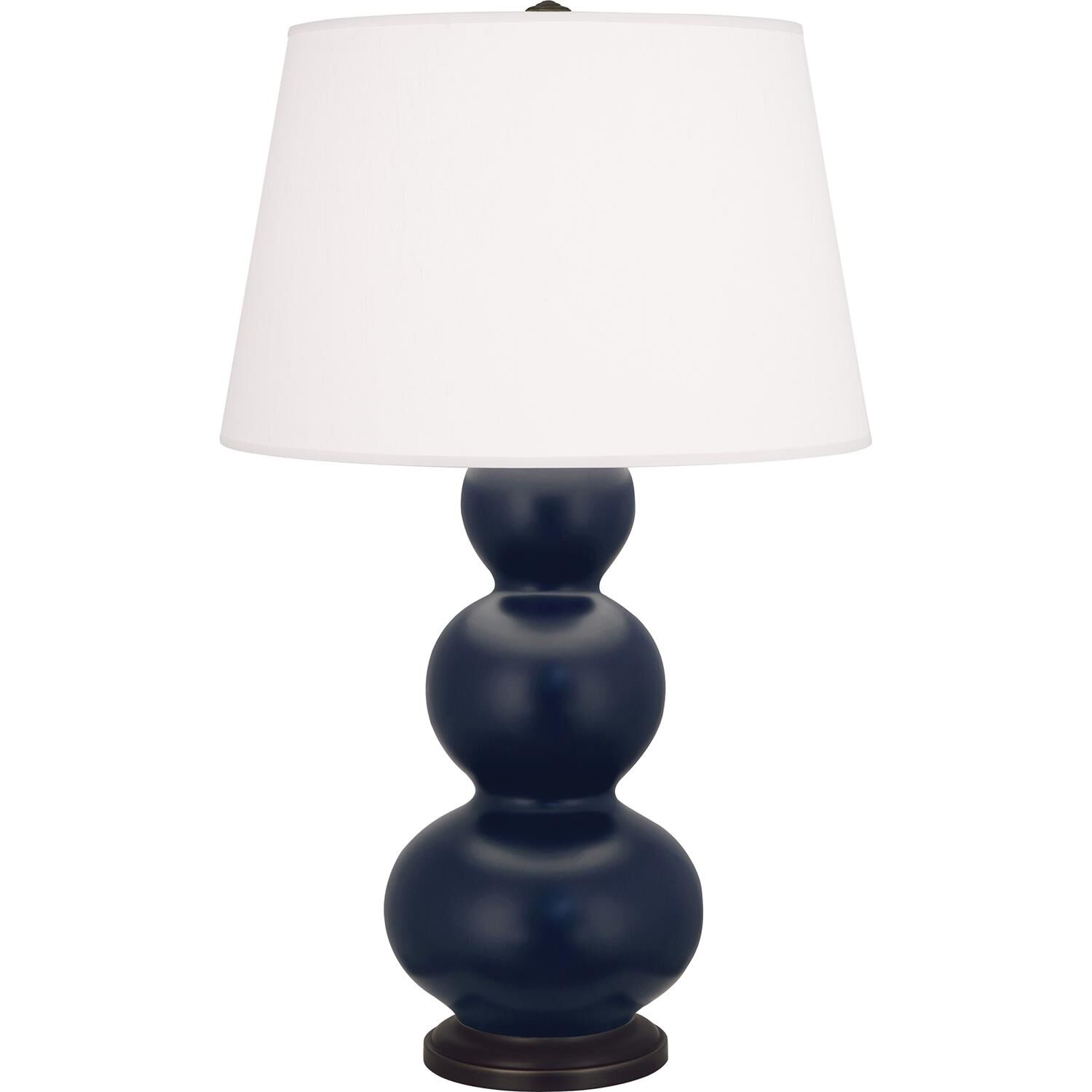 Shown in Matte Midnight Blue finish and Pearl shade and Deep Patina Bronze accent
