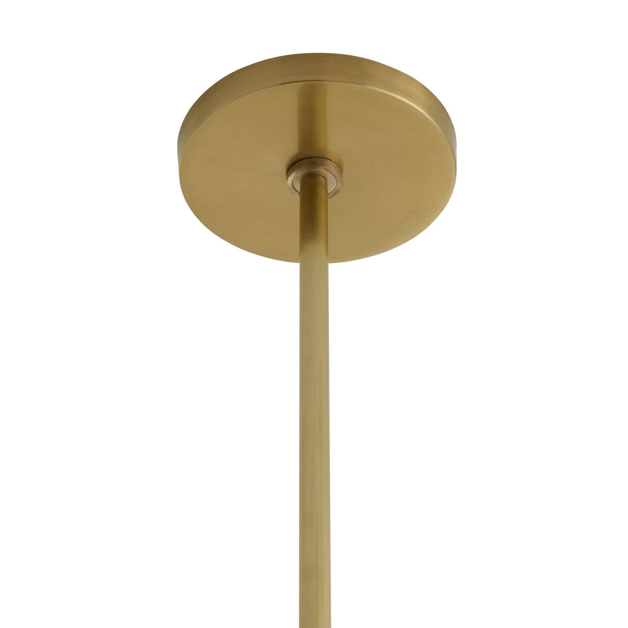 Shown in Antique Brass finish and Frosted glass