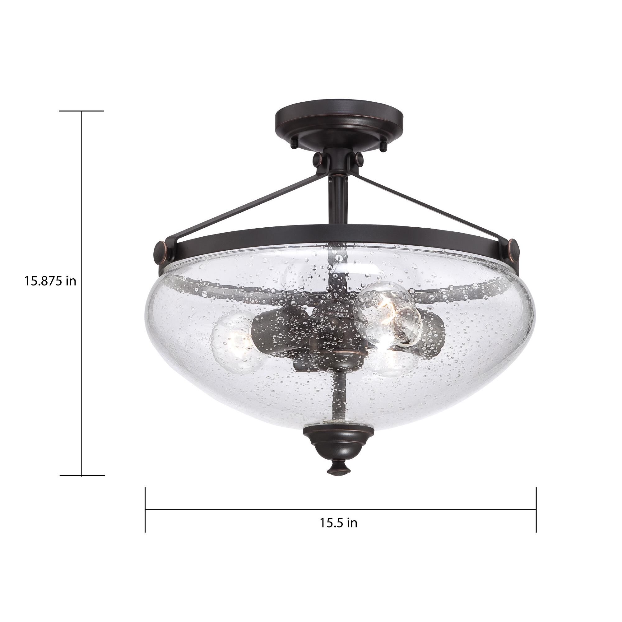 Laurel 15 Inch 3 Light Semi Flush Mount by Nuvo Lighting