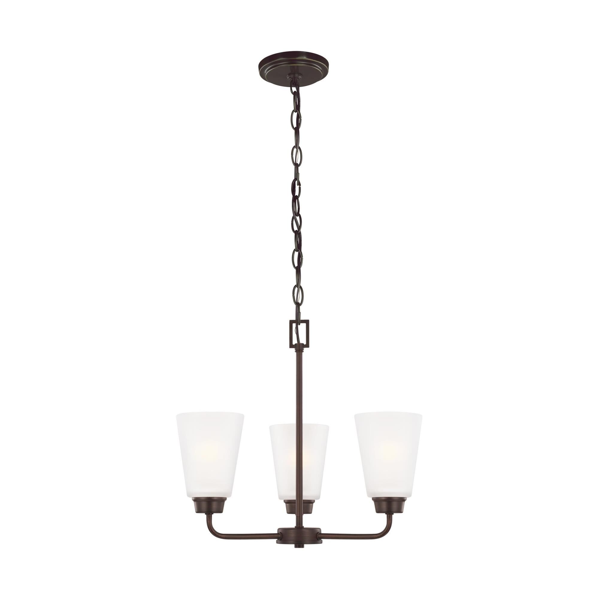 Shown in Bronze finish and Satin Etched glass and Satin Etched Glass s shade