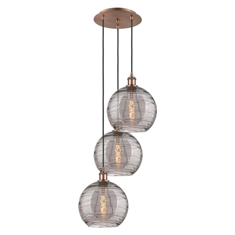 Bruno Marashlian Athens Deco Swirl 16 Inch 3 Light Multi Light Pendant by Innovations Lighting