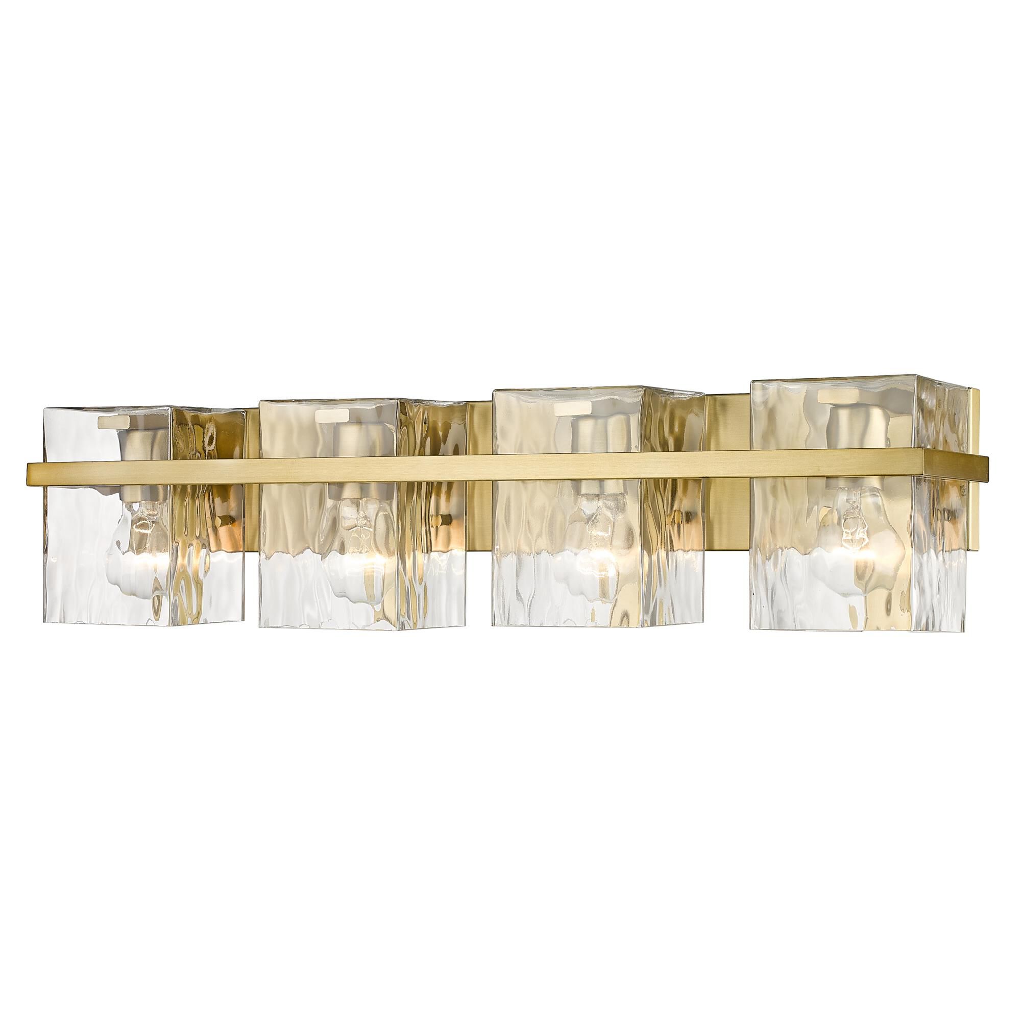 Shown in Modern Gold finish and Glass shade