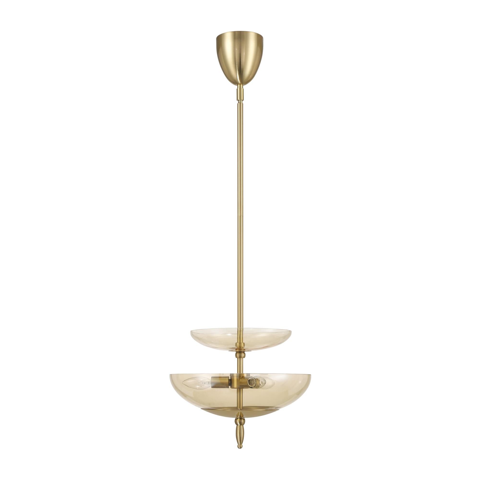 Shown in Brushed Gold finish and Smoked Amber glass