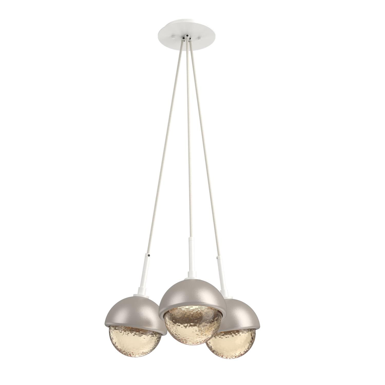 Shown in Salt White finish and Amber glass and Beige Silver accent