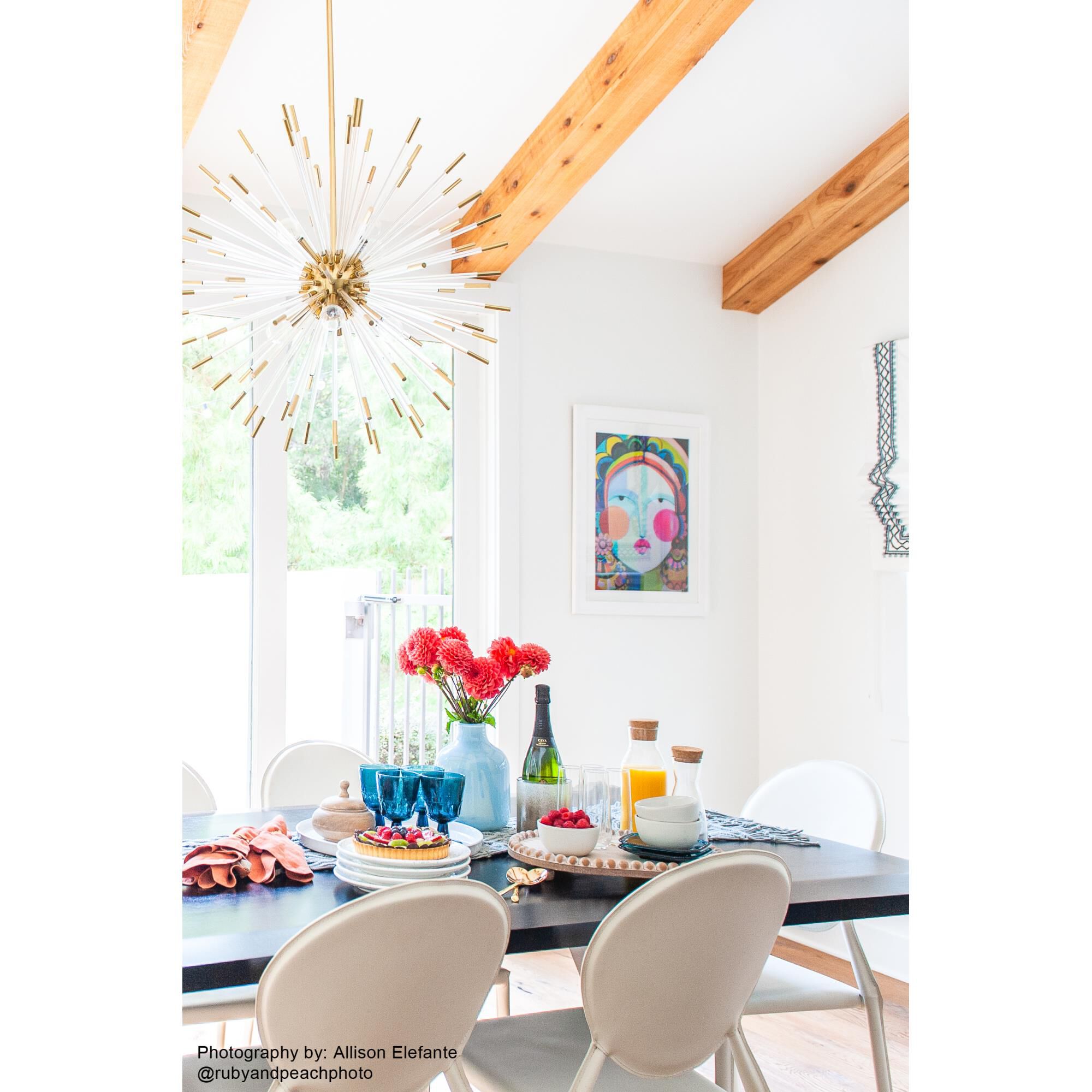 Shown in Modern Brass  With Clear Acrylic Rods finish