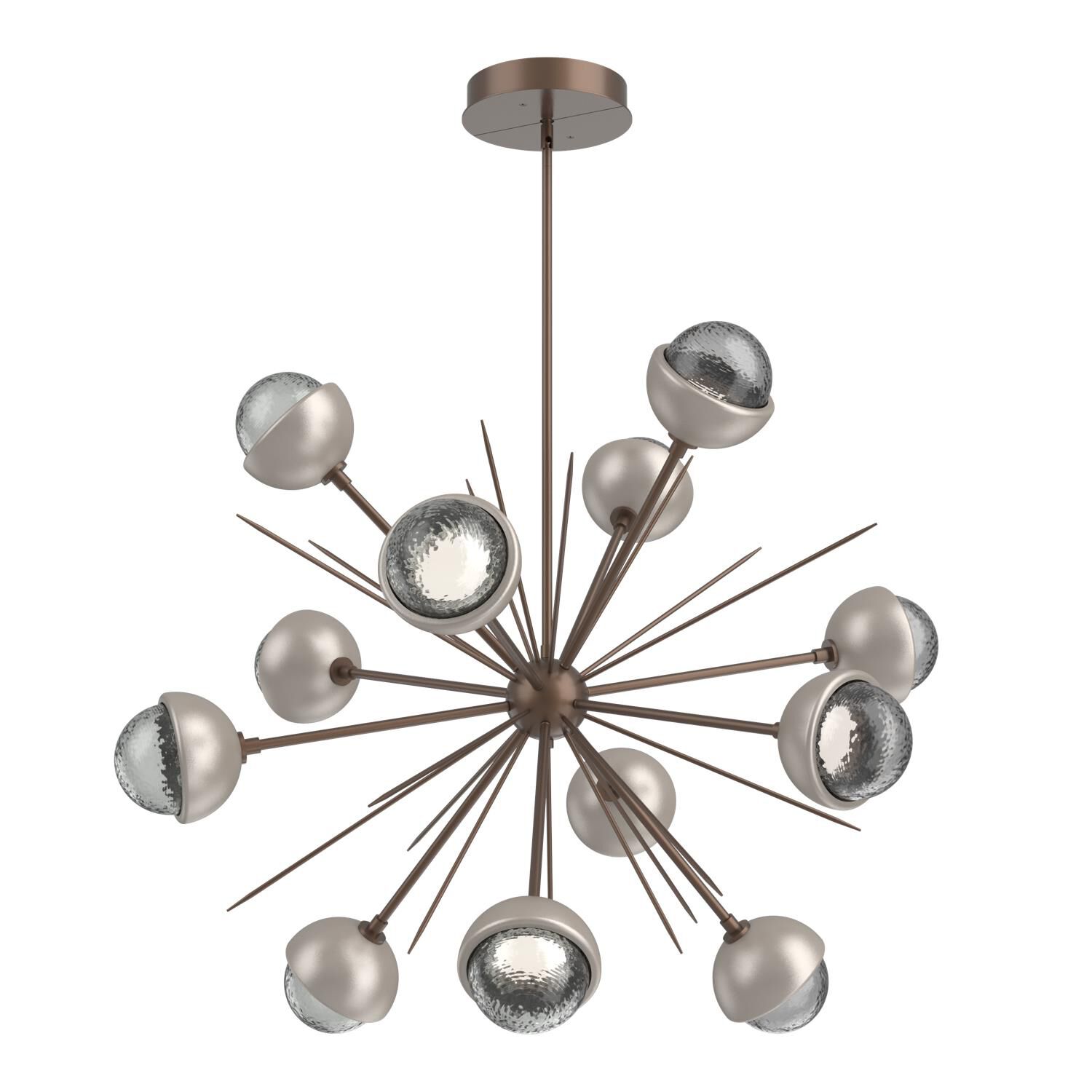 Shown in Burnished Bronze finish and Smoke glass and Beige Silver accent