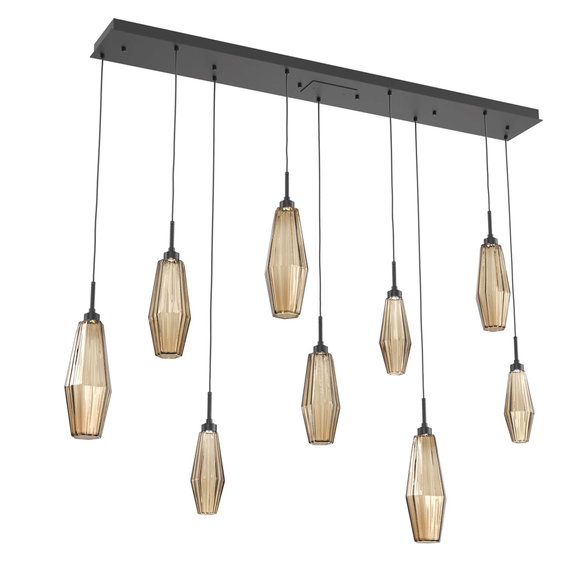 Shown in Matte Black finish and Optic Rib Bronze glass