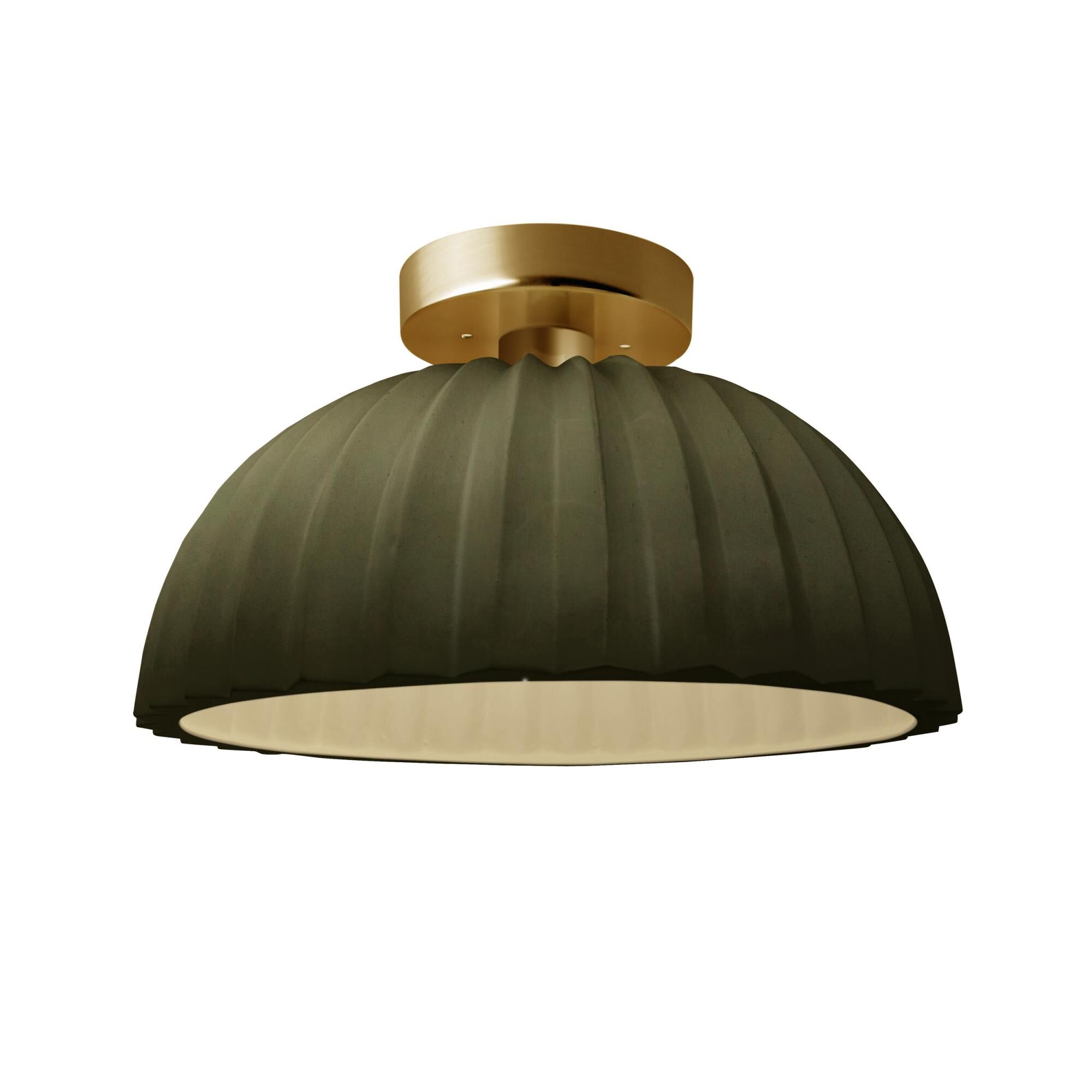 Pleated Dome 13 Inch Semi Flush Mount by Justice Design Group