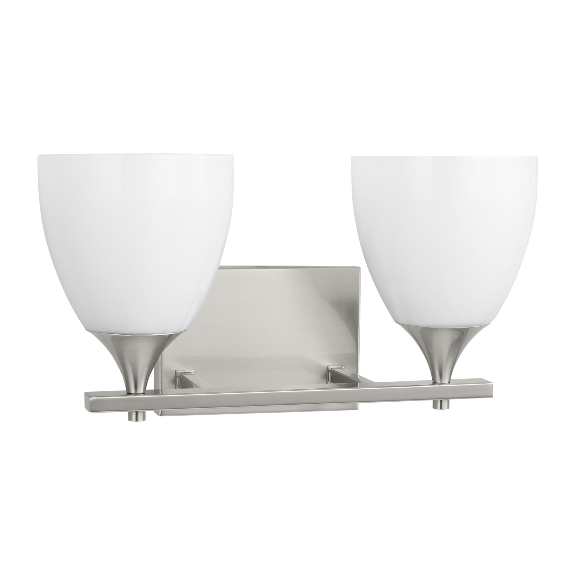 Shown in Brushed Steel finish and Milk Glass s shade