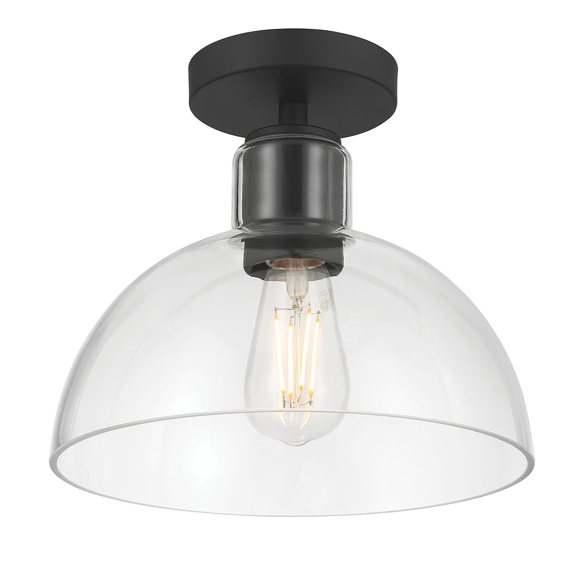 Shown in Matte Black finish and Clear glass