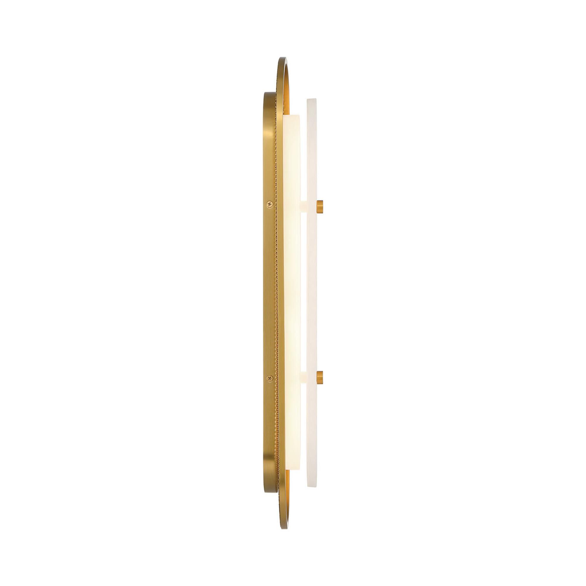 Shown in Gold finish and Alabaster glass