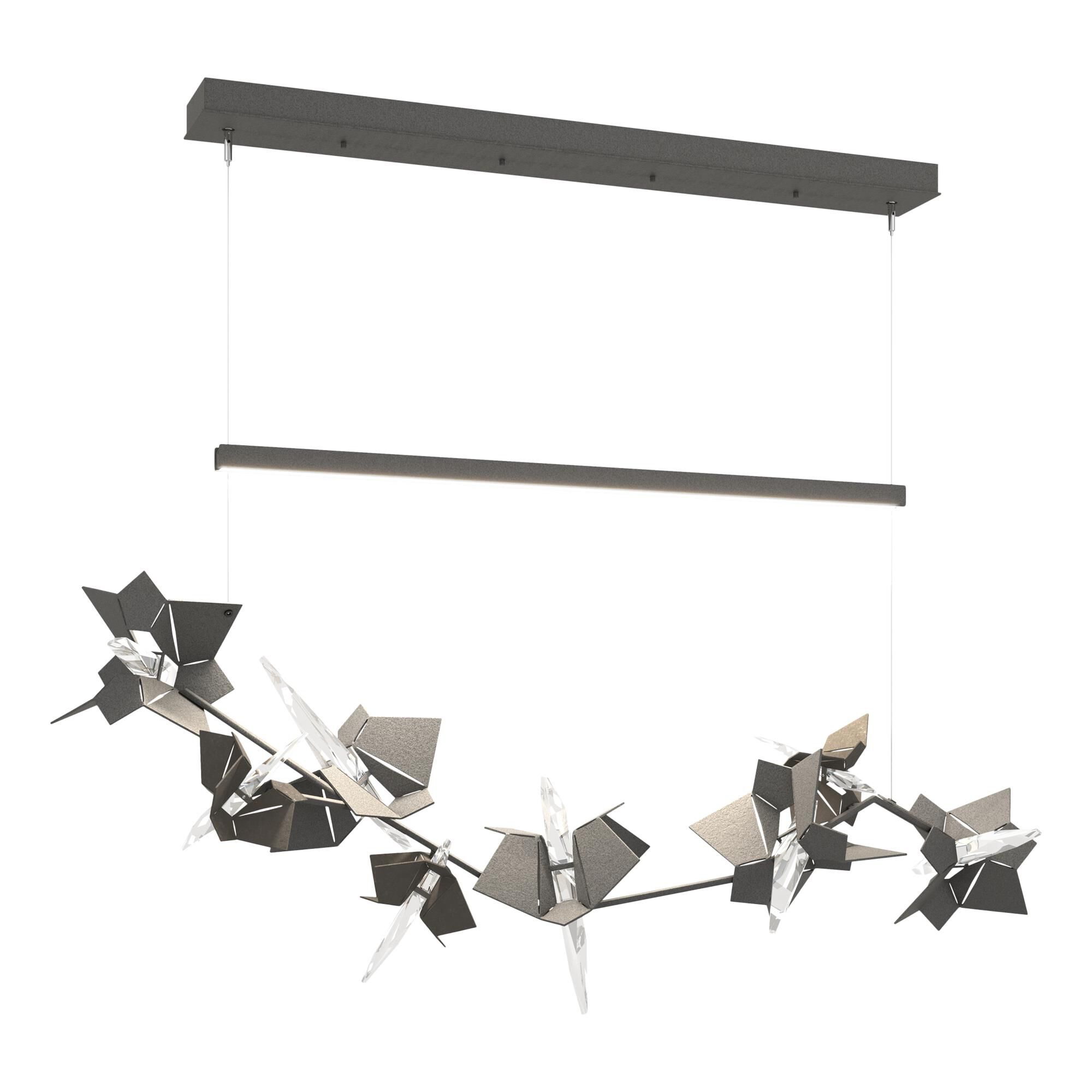 Shown in Natural Iron finish and Swarovski crystal and Natural Iron glass and Dark Smoke accent
