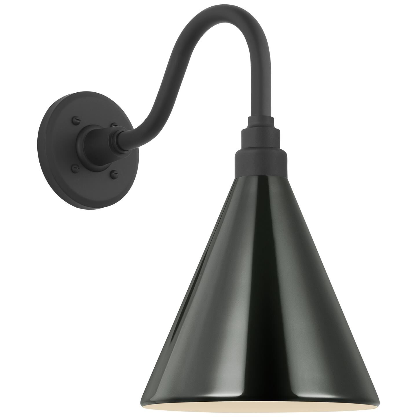 Shown in Matte Black finish and Green Conical Savannah shade