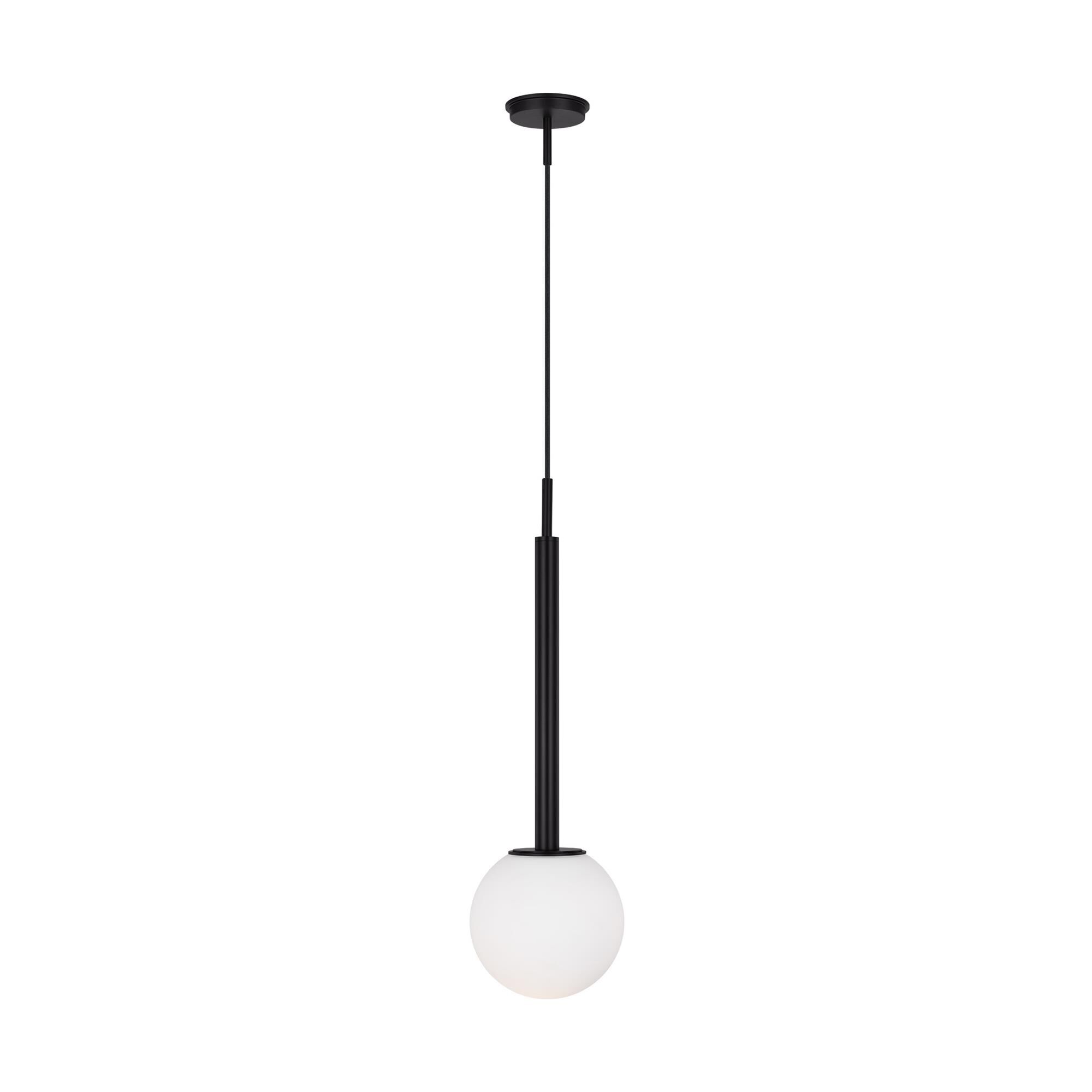 Shown in Midnight Black finish and Milk White glass