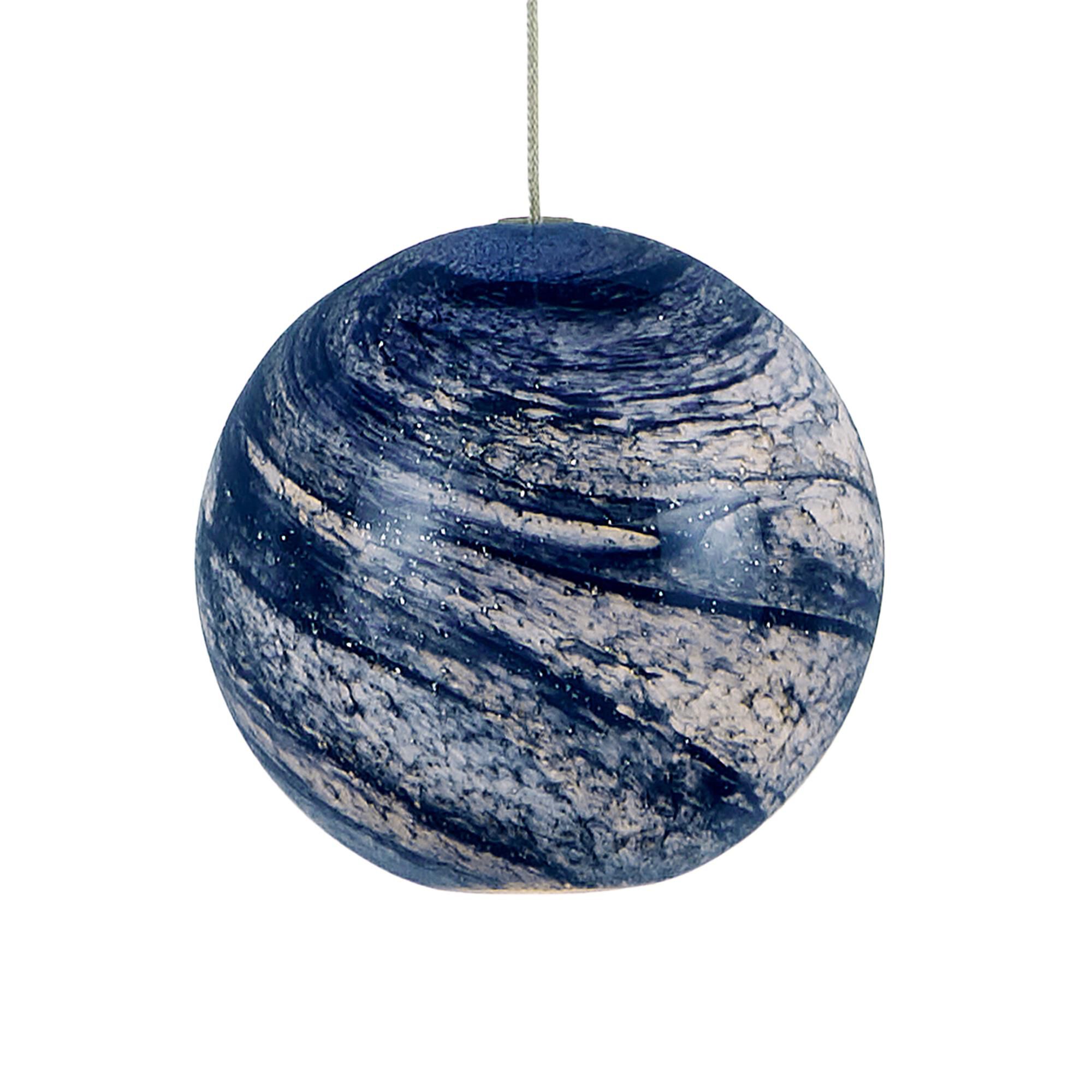 Shown in Blue Marbeled/Silver finish and Earth With Speckles/Glass shade