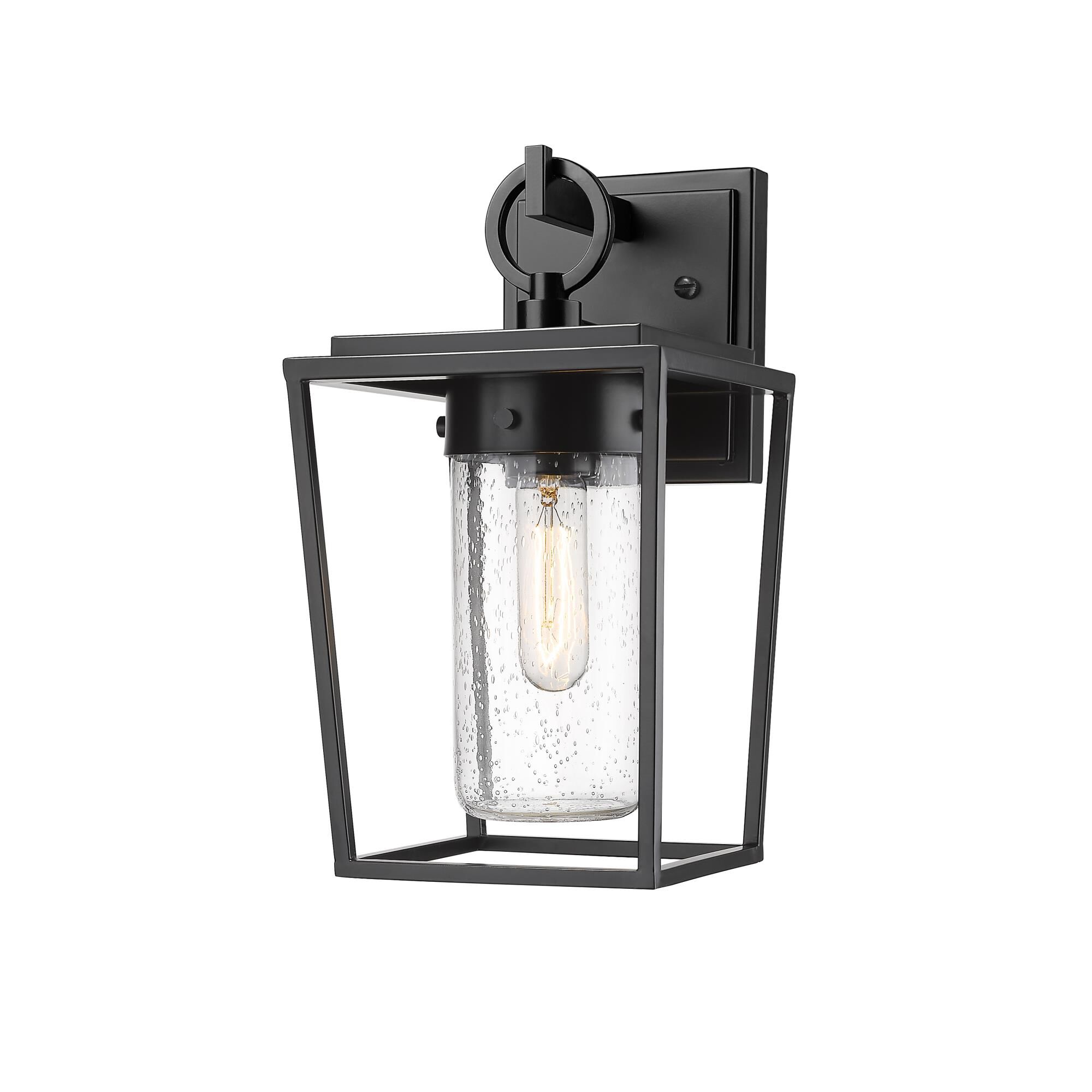 Shown in Black finish and Glass shade