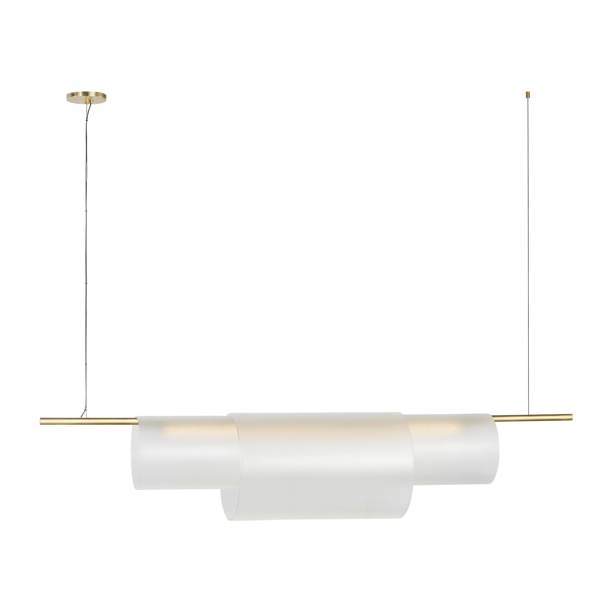 Shown in Hand-Rubbed Antique Brass finish and Etched glass