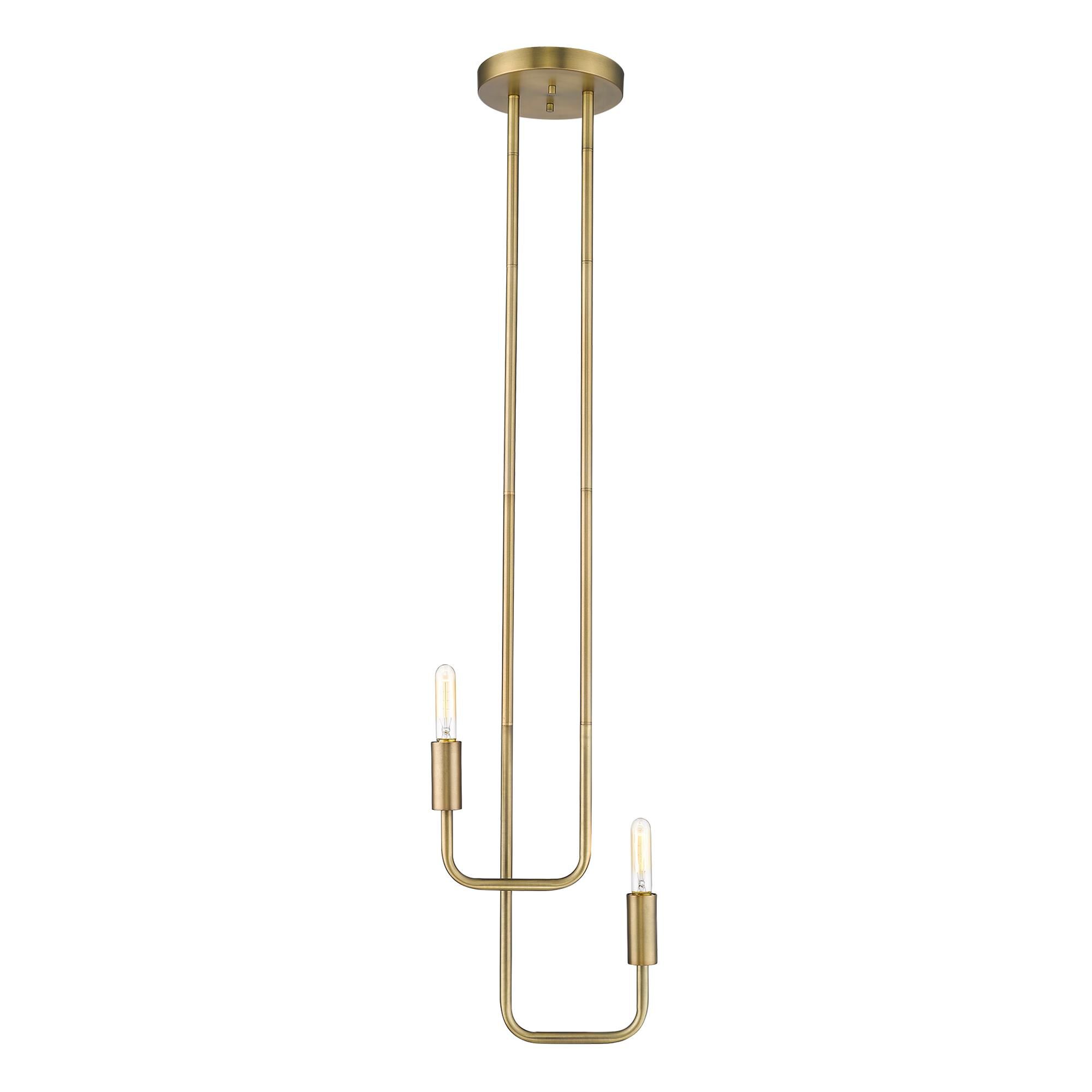 Shown in Aged Brass finish and -- glass and -- shade
