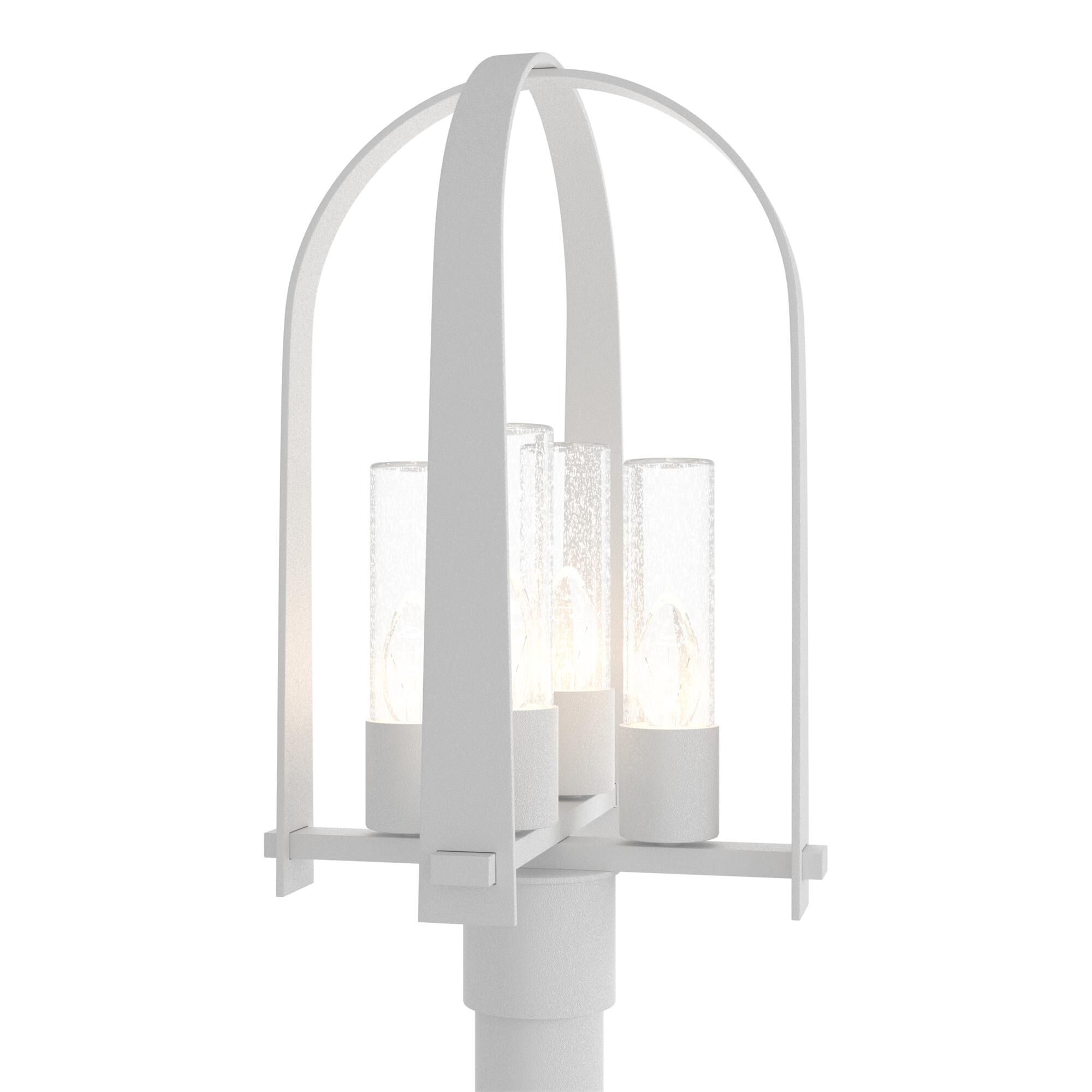 Shown in White finish and Seeded Clear glass