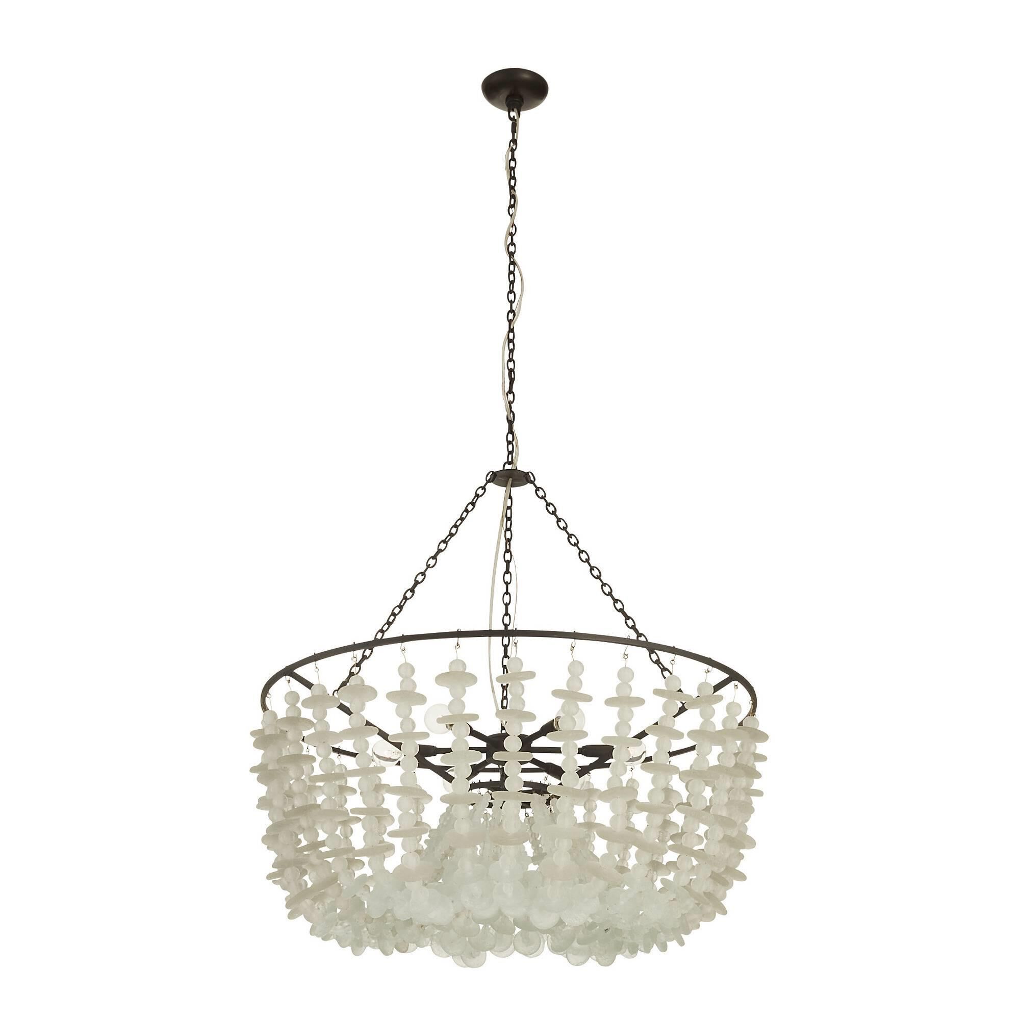 Shown in Bronze finish and Organic Frosted glass