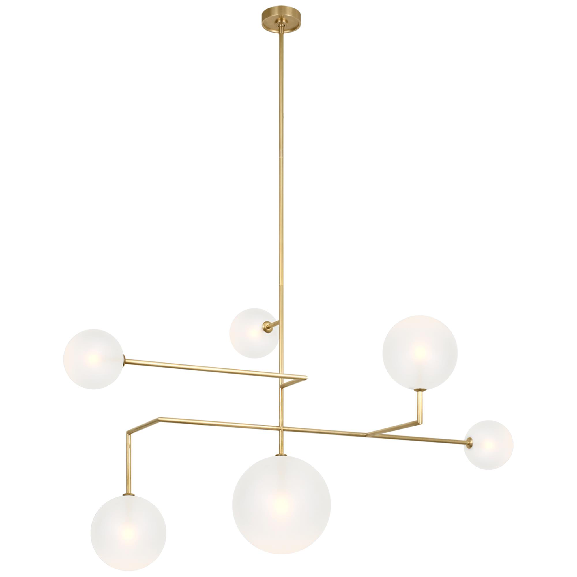 Shown in Hand-Rubbed Antique Brass finish and Soft Etched glass