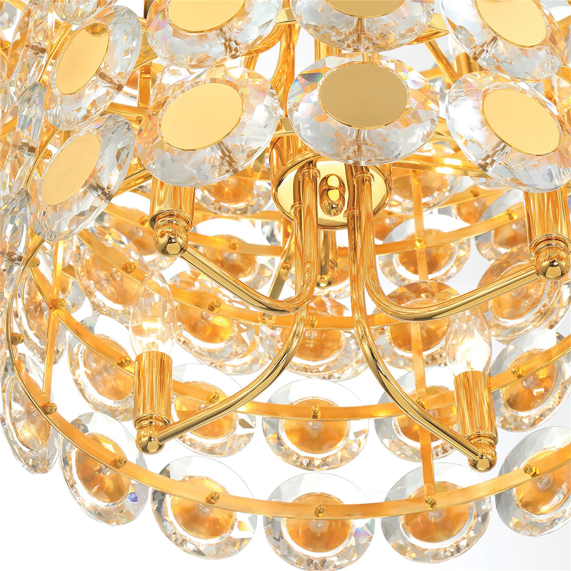 Shown in Gold finish and Clear crystal