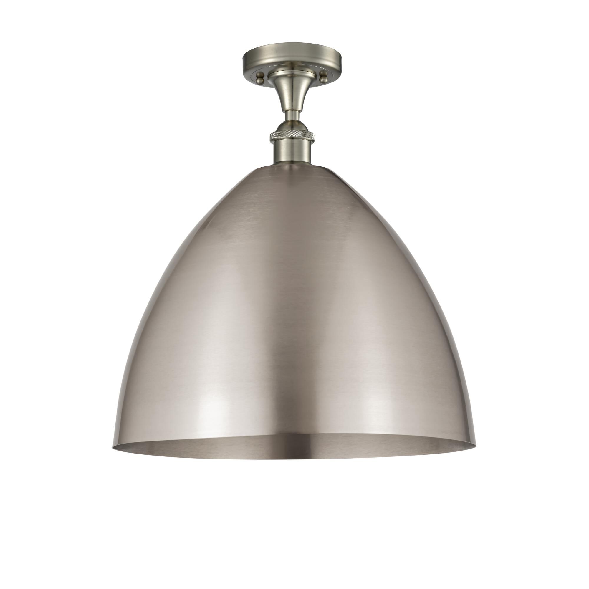 Shown in Brushed Satin Nickel finish and Brushed Satin Nickel Ballston Dome shade
