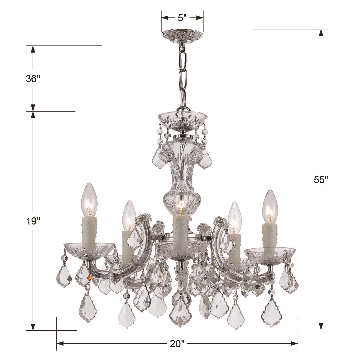 Maria Theresa 20 Inch 5 Light Mini Chandelier by Crystorama