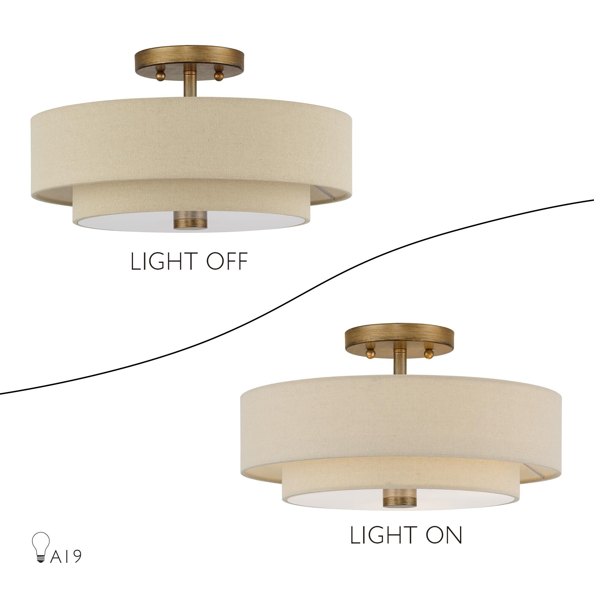 Bellingham 15 Inch Semi Flush Mount by Livex Lighting