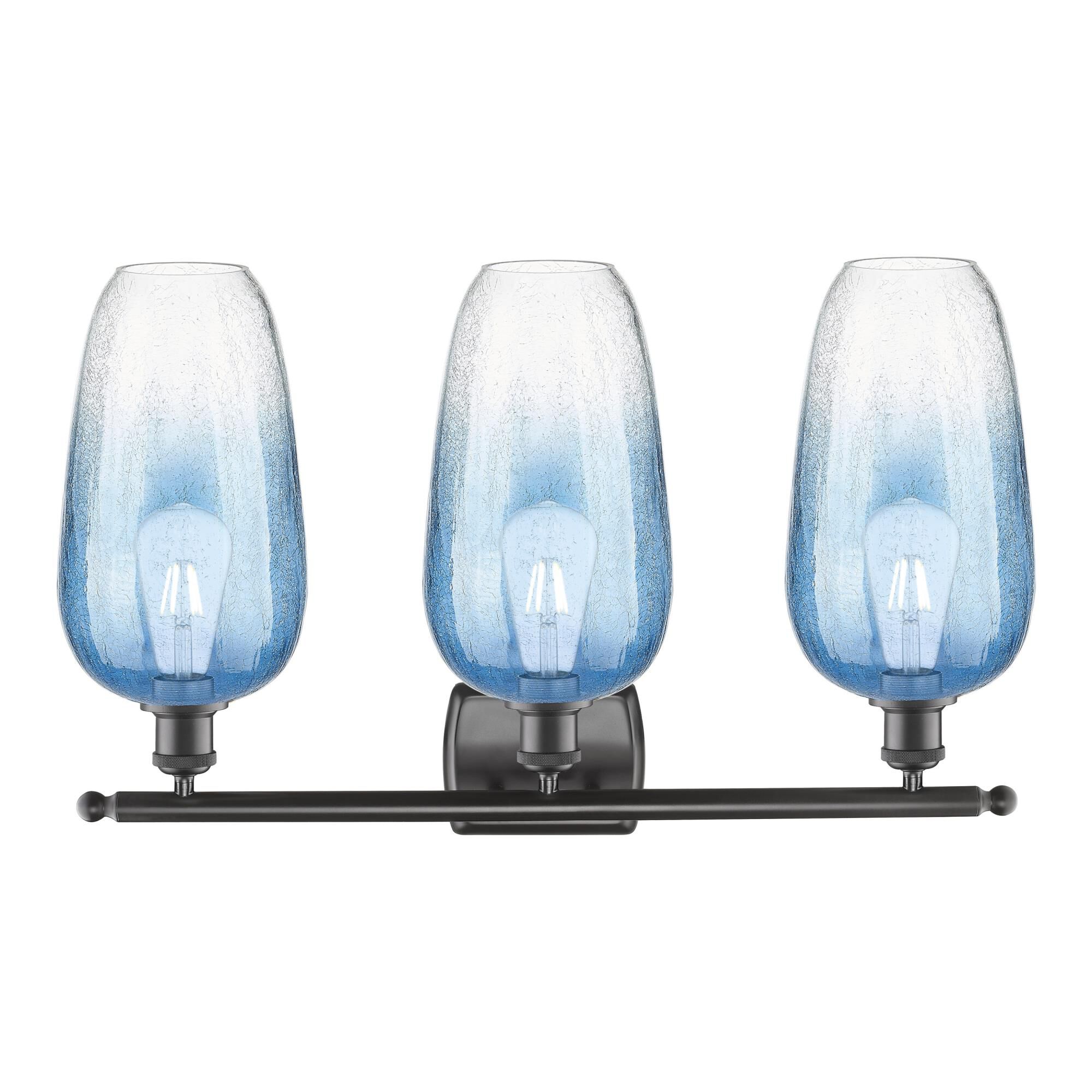 Shown in Oil Rubbed Bronze finish and Sapphire Blue glass