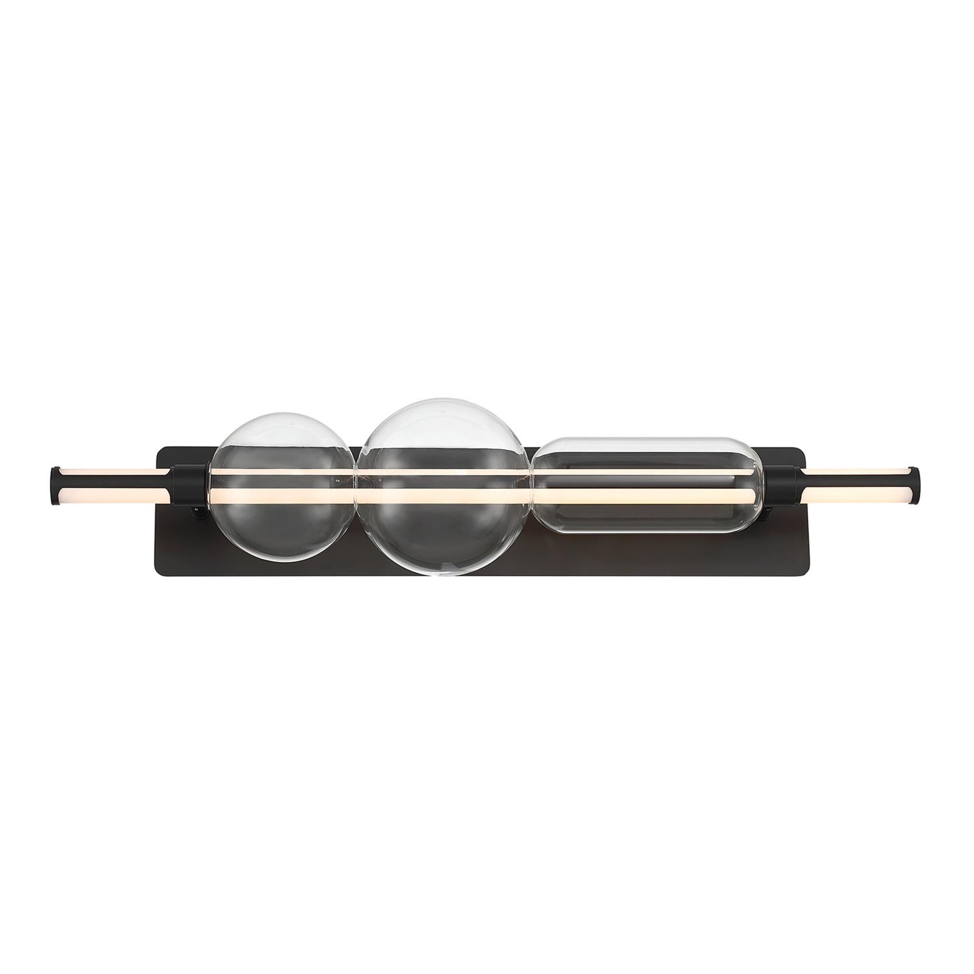 Shown in Matte Black finish and Clear glass