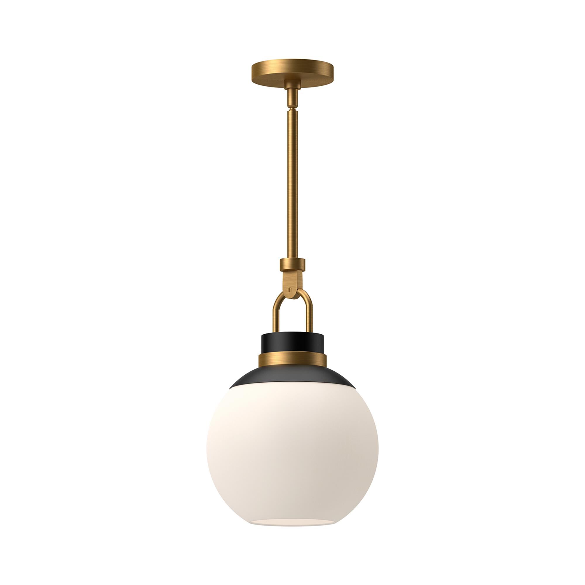 Shown in Aged Gold finish and Opal Matte glass