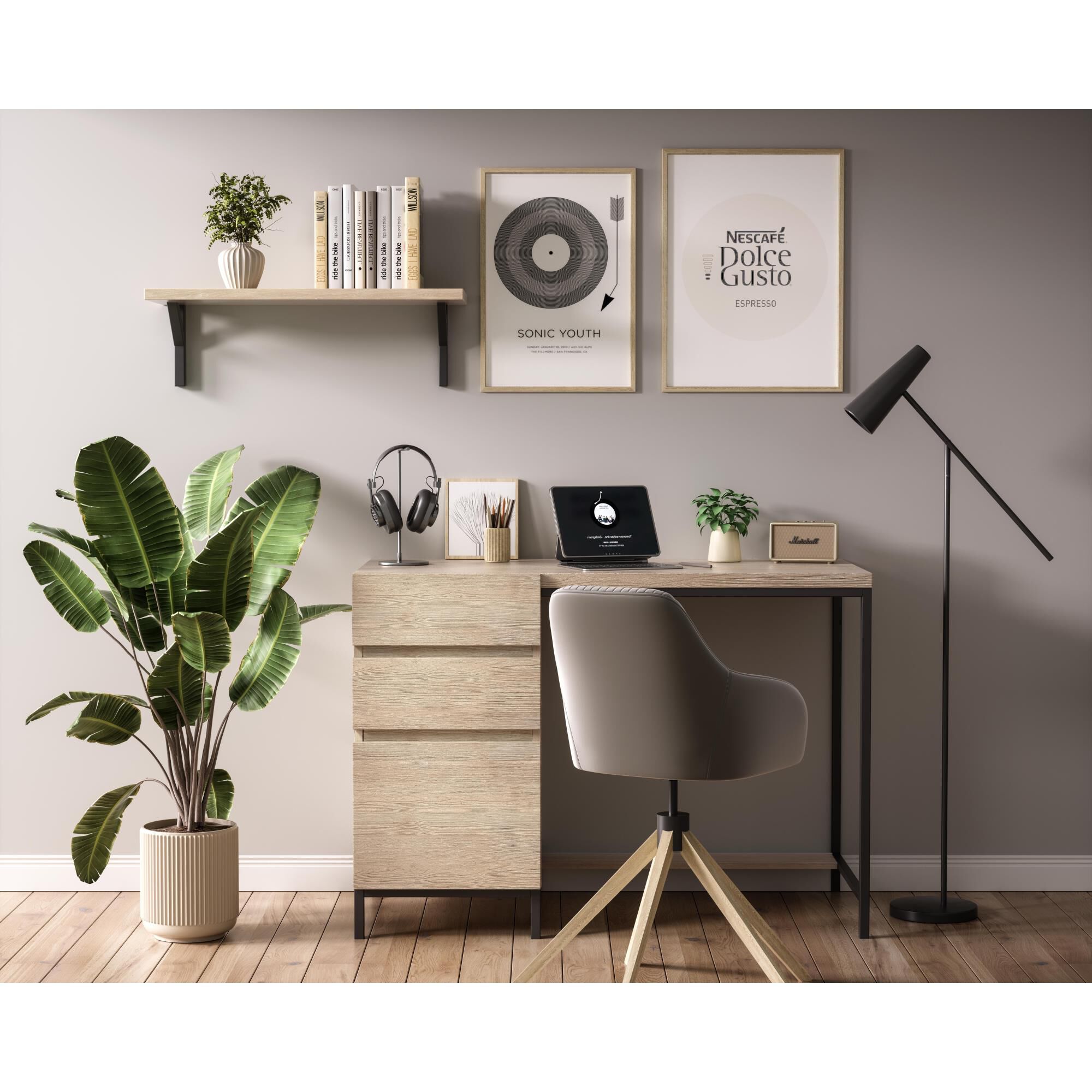 Shown in Mango Wood and Black finish