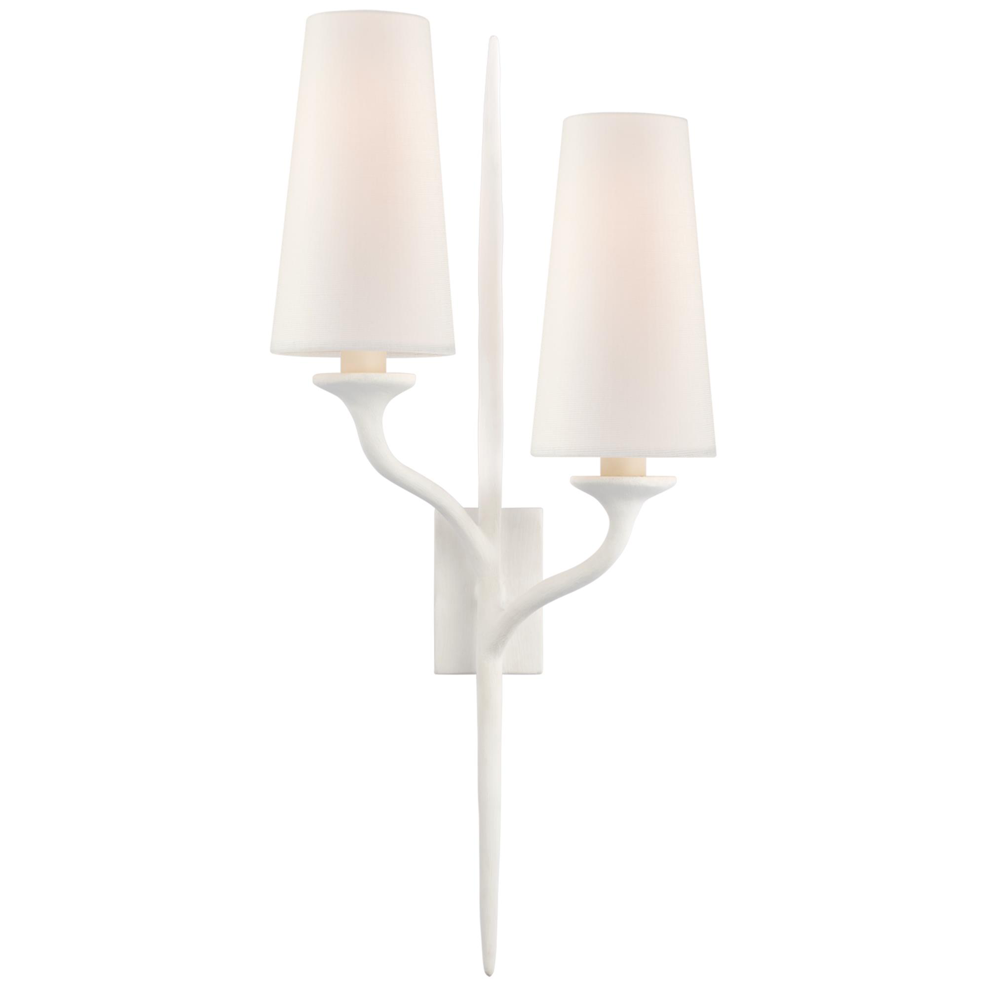 Shown in Plaster White finish and Linen shade