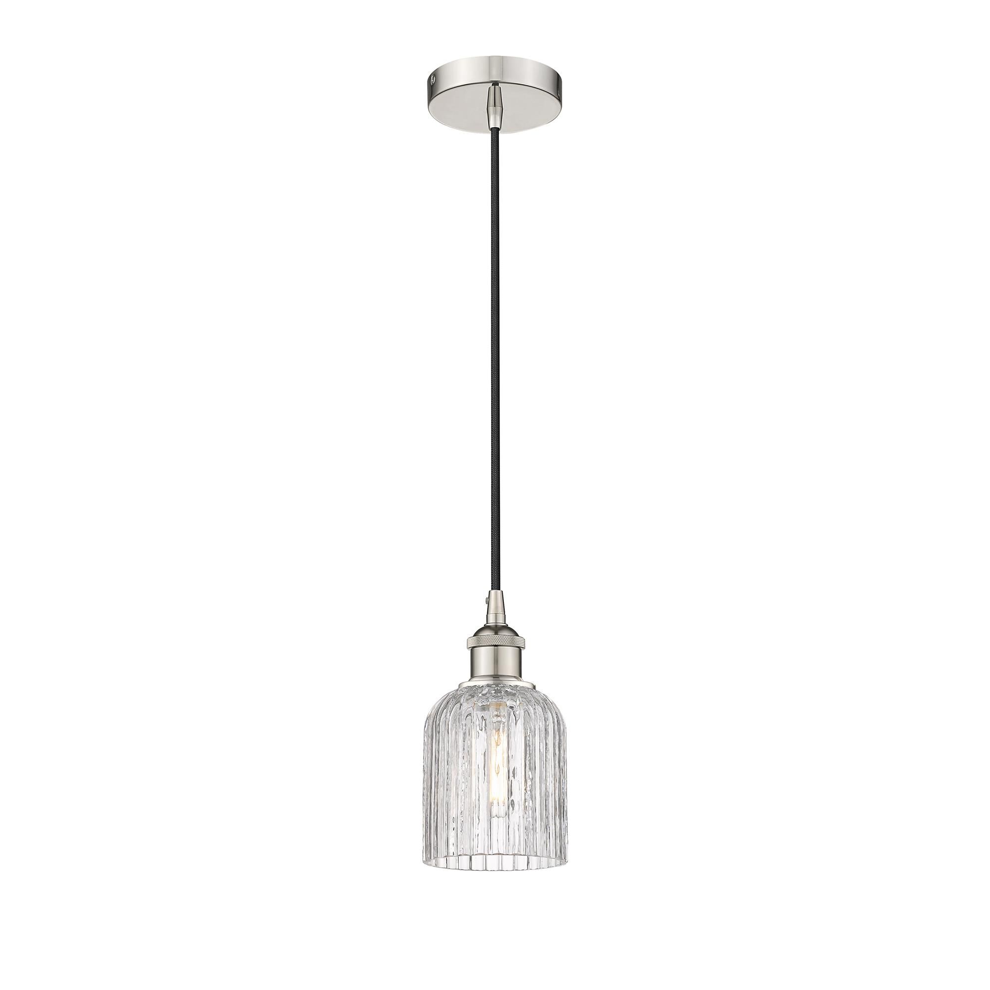 Shown in Polished Nickel finish and Clear glass