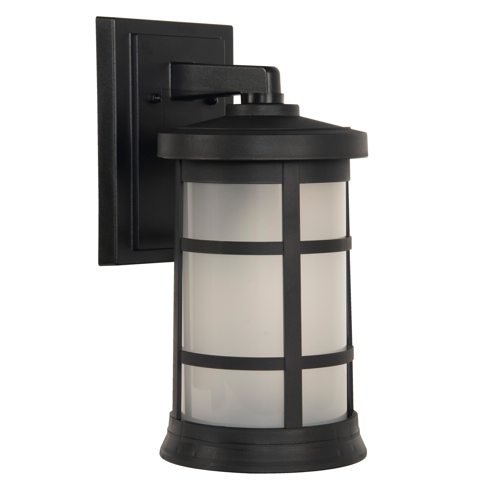 Shown in Textured Matte Black finish and Frosted glass and Polycarbonate shade