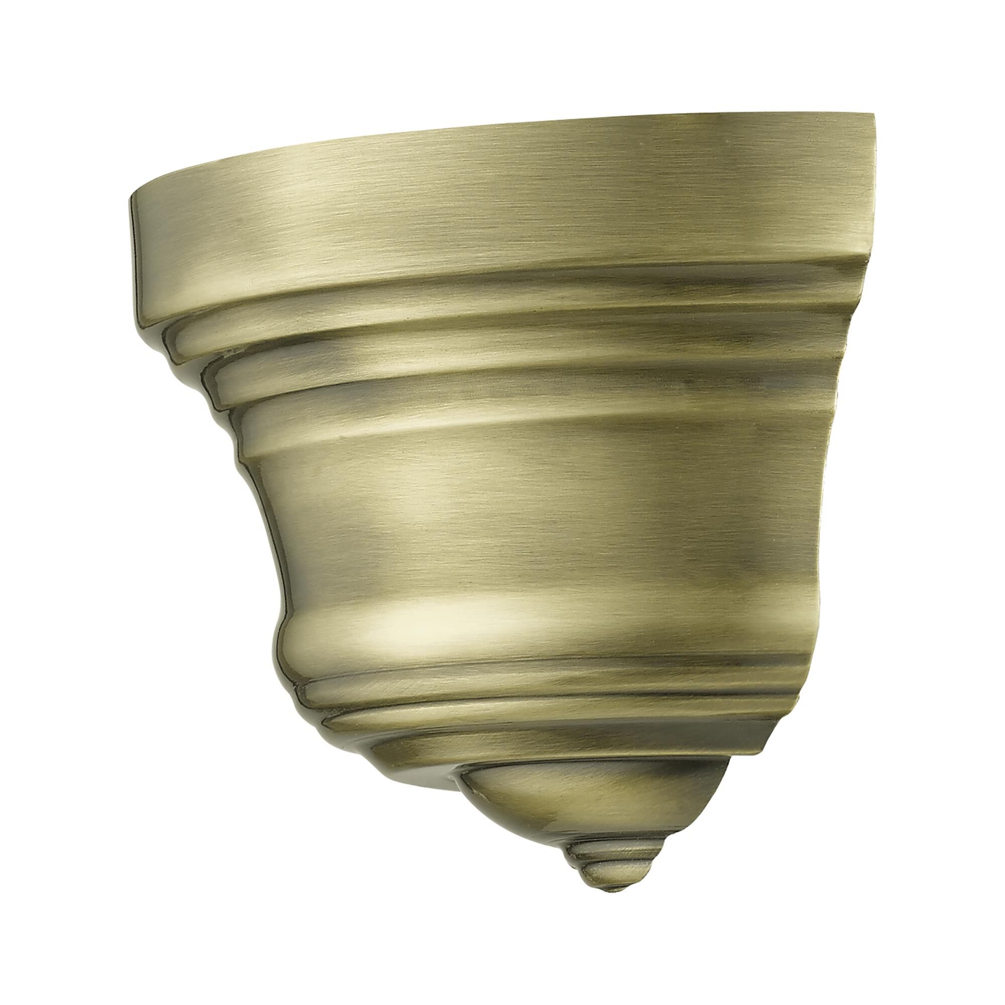 Shown in Antique Brass finish and Antique Brass Steel With Shiny White Finish Inside shade