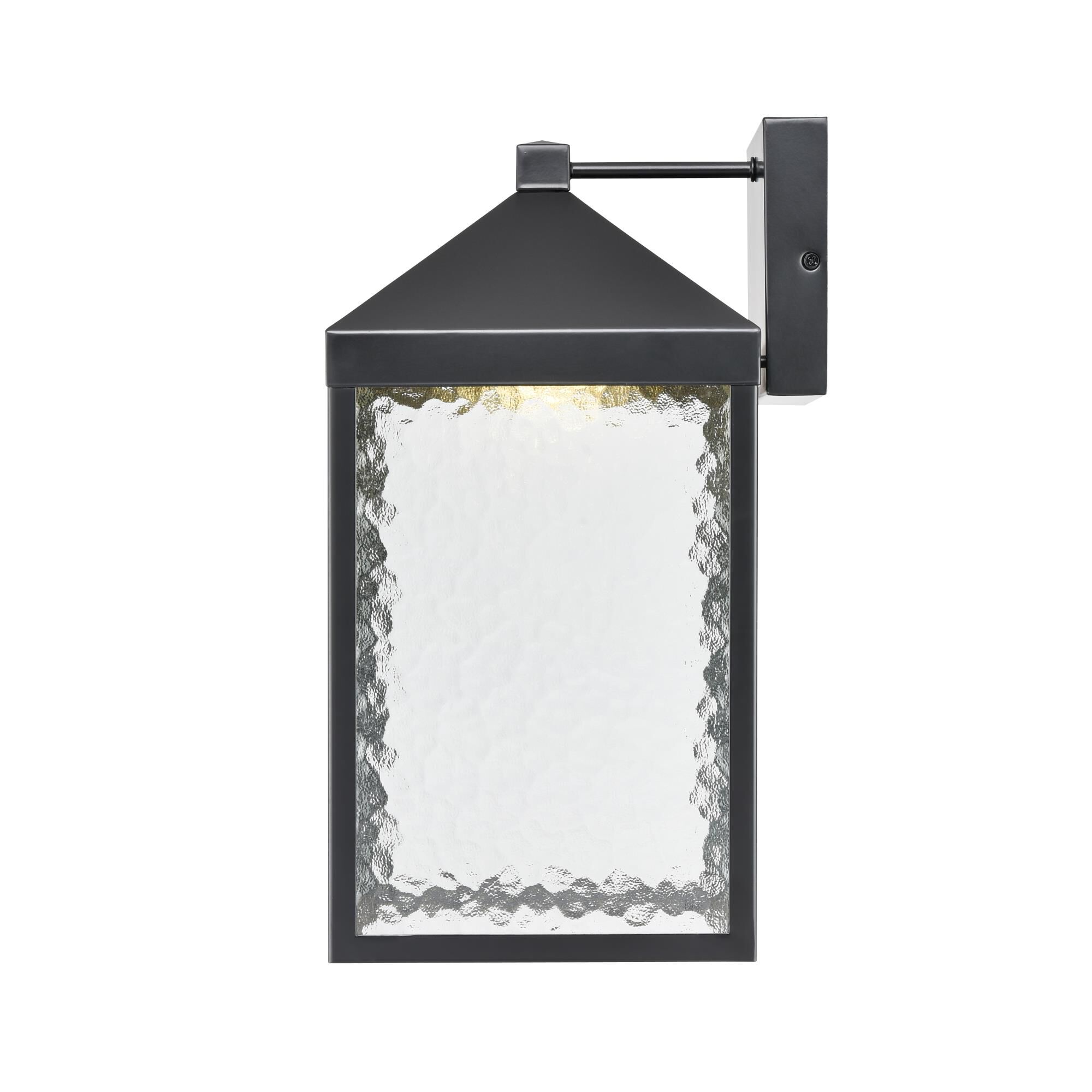 Shown in Powder Coated Black finish and Clear Textured glass