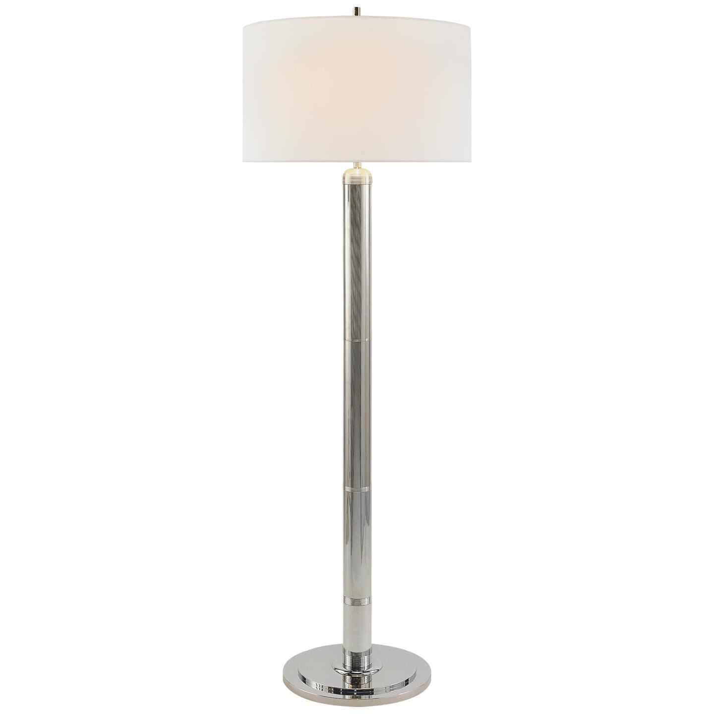 Shown in Polished Nickel finish and Linen shade