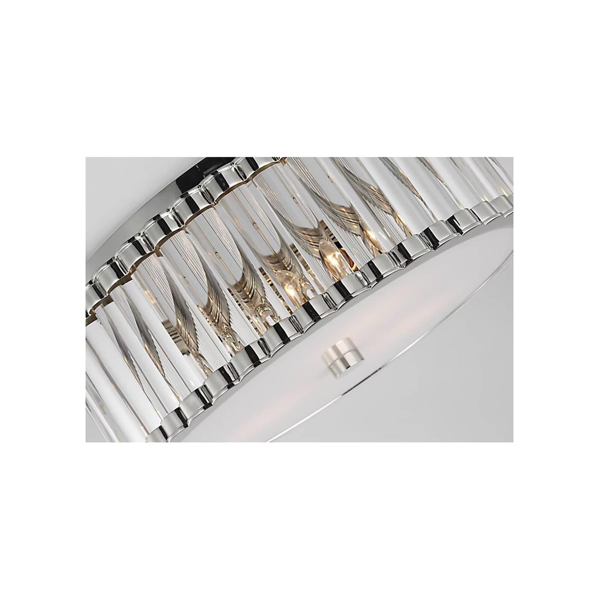 Shown in Polished Nickel finish and Clear glass