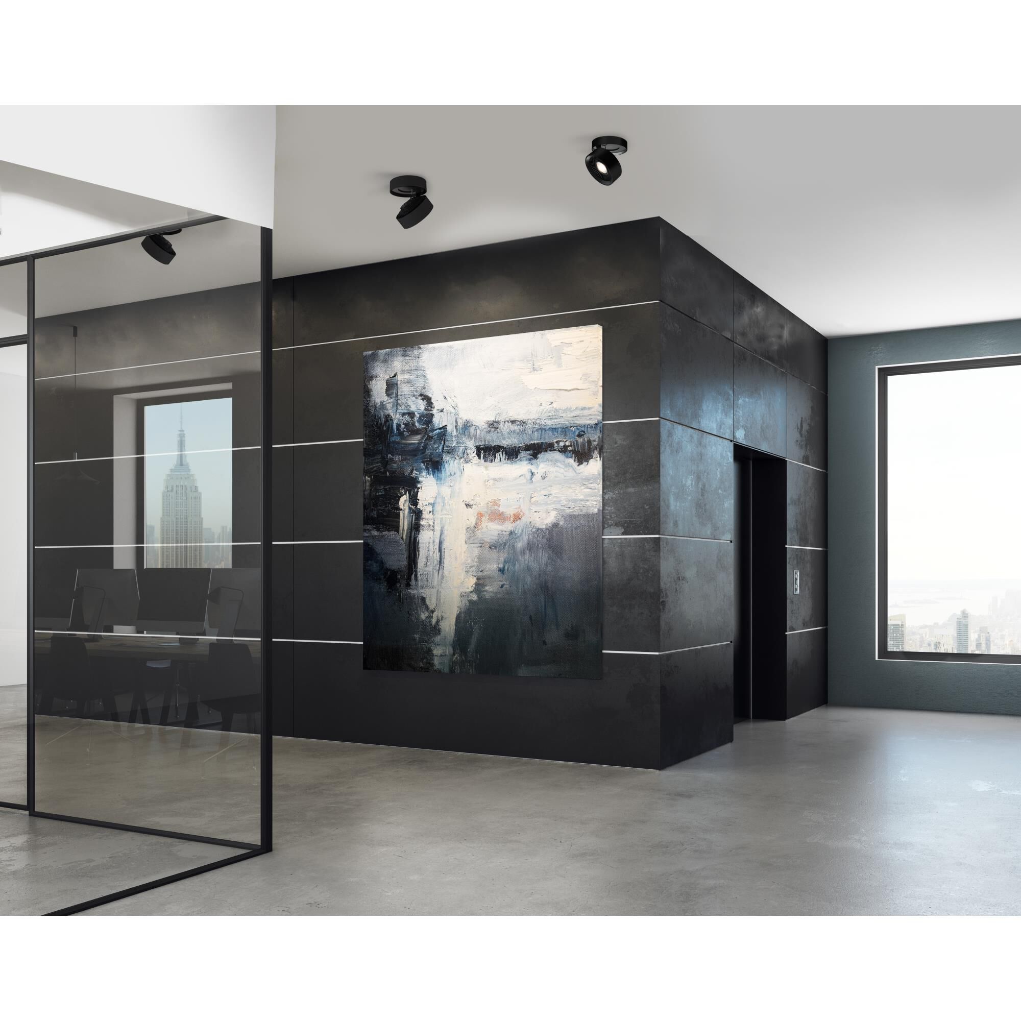 Shown in Black finish and Frosted Acrylic Diffuser glass