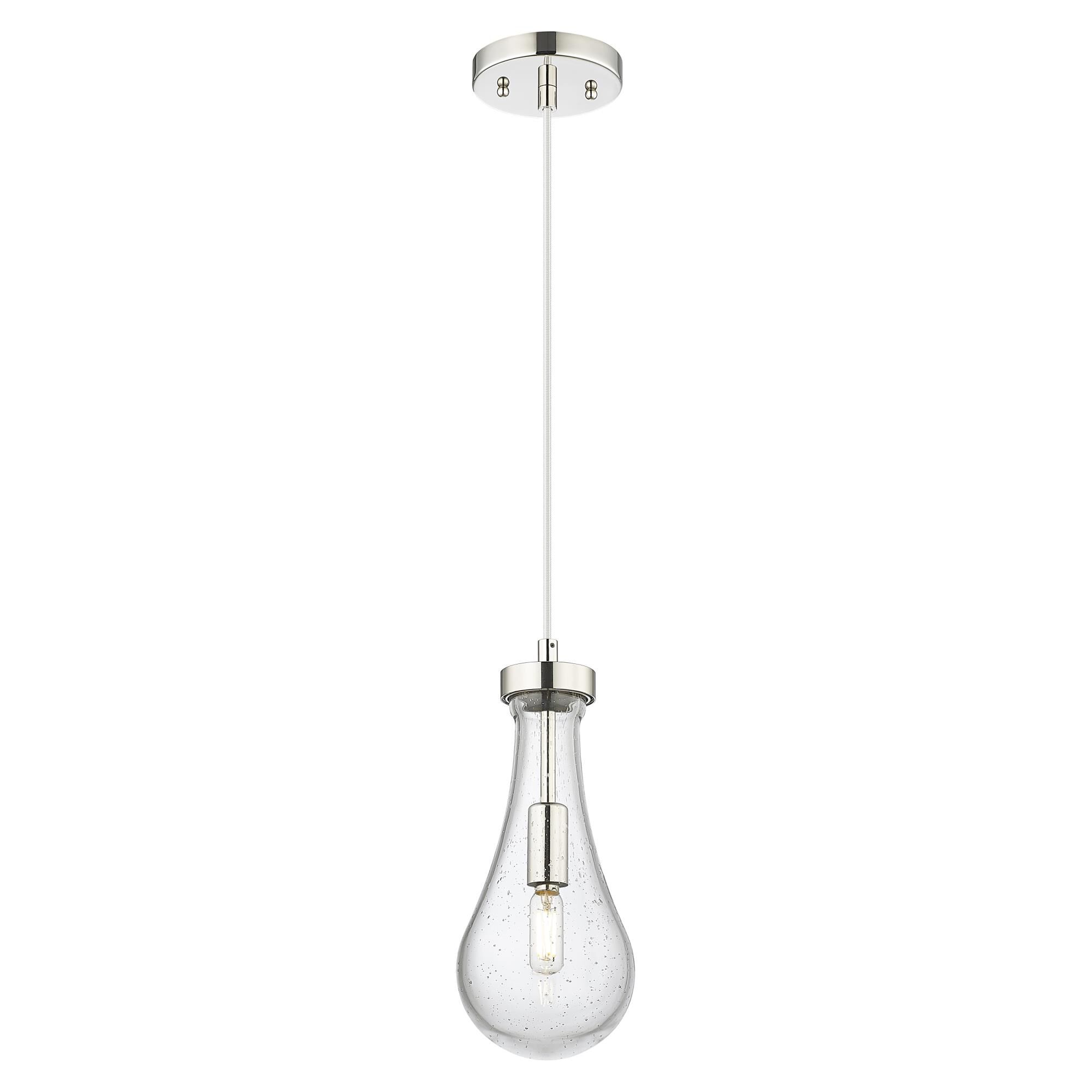 Shown in Polished Nickel finish and Seedy glass