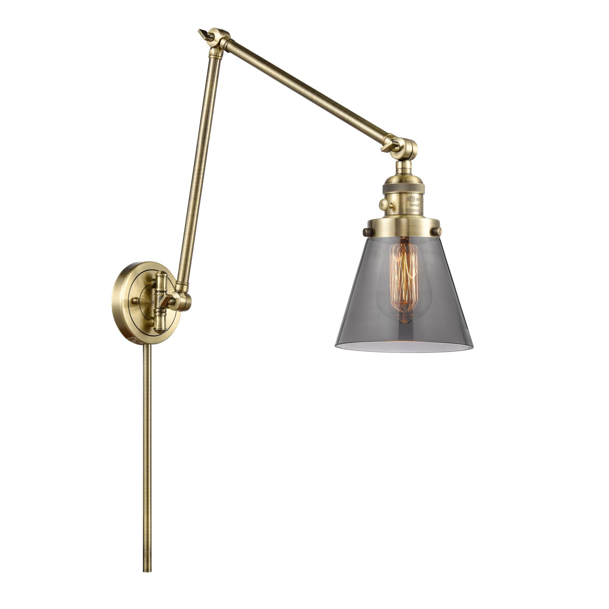 Bruno Marashlian Small Cone LED Wall Swing Lamp by Innovations Lighting